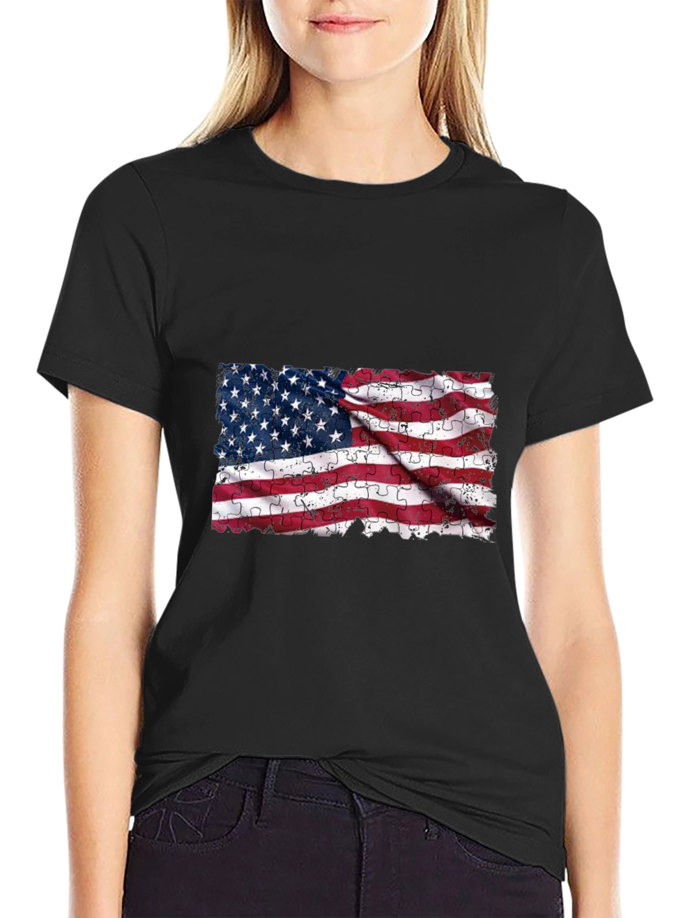 American Flag Puzzle T-Shirt