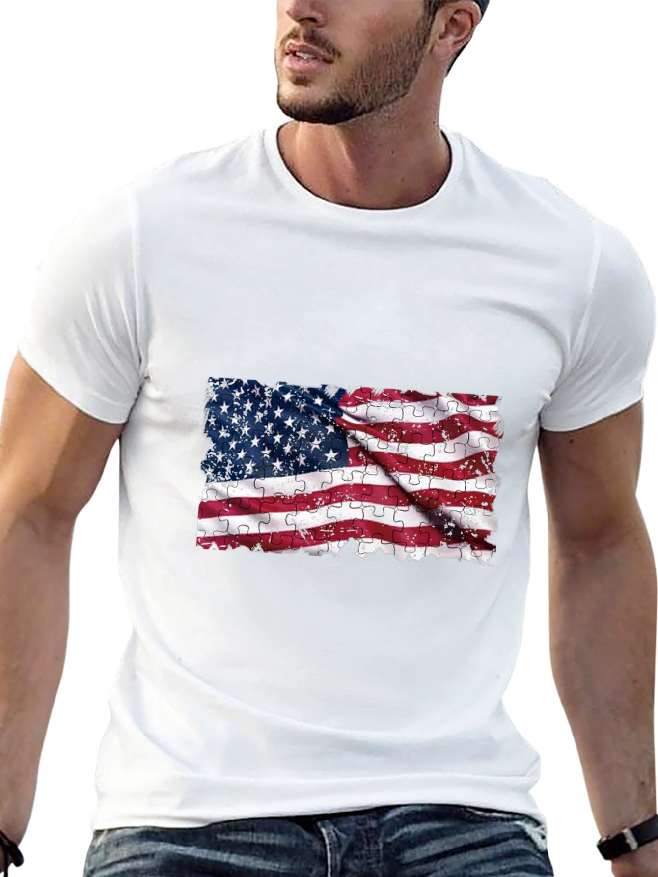 American Flag Puzzle T-Shirt