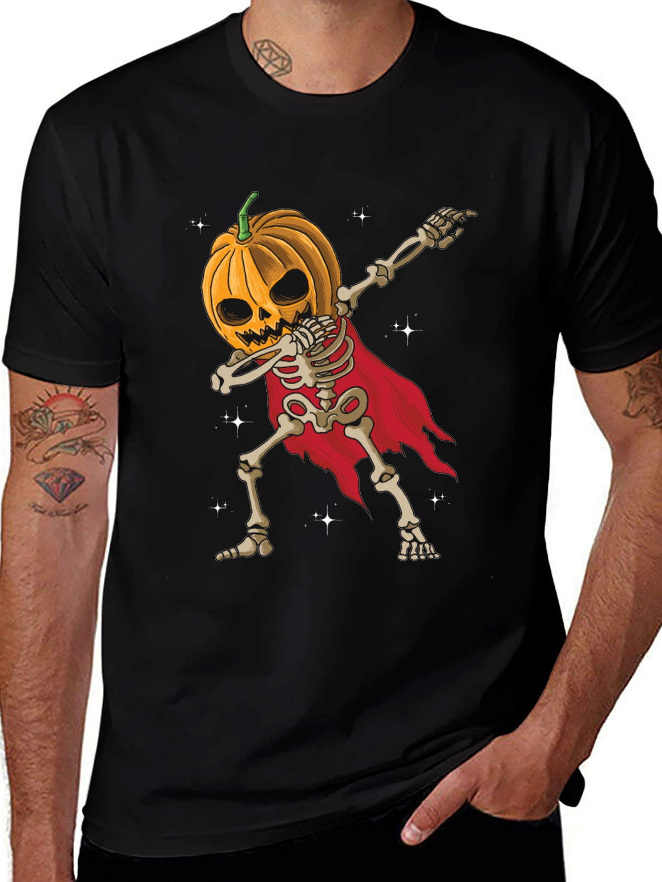 Halloween Pumpkin Skeleton Dab T-Shirt