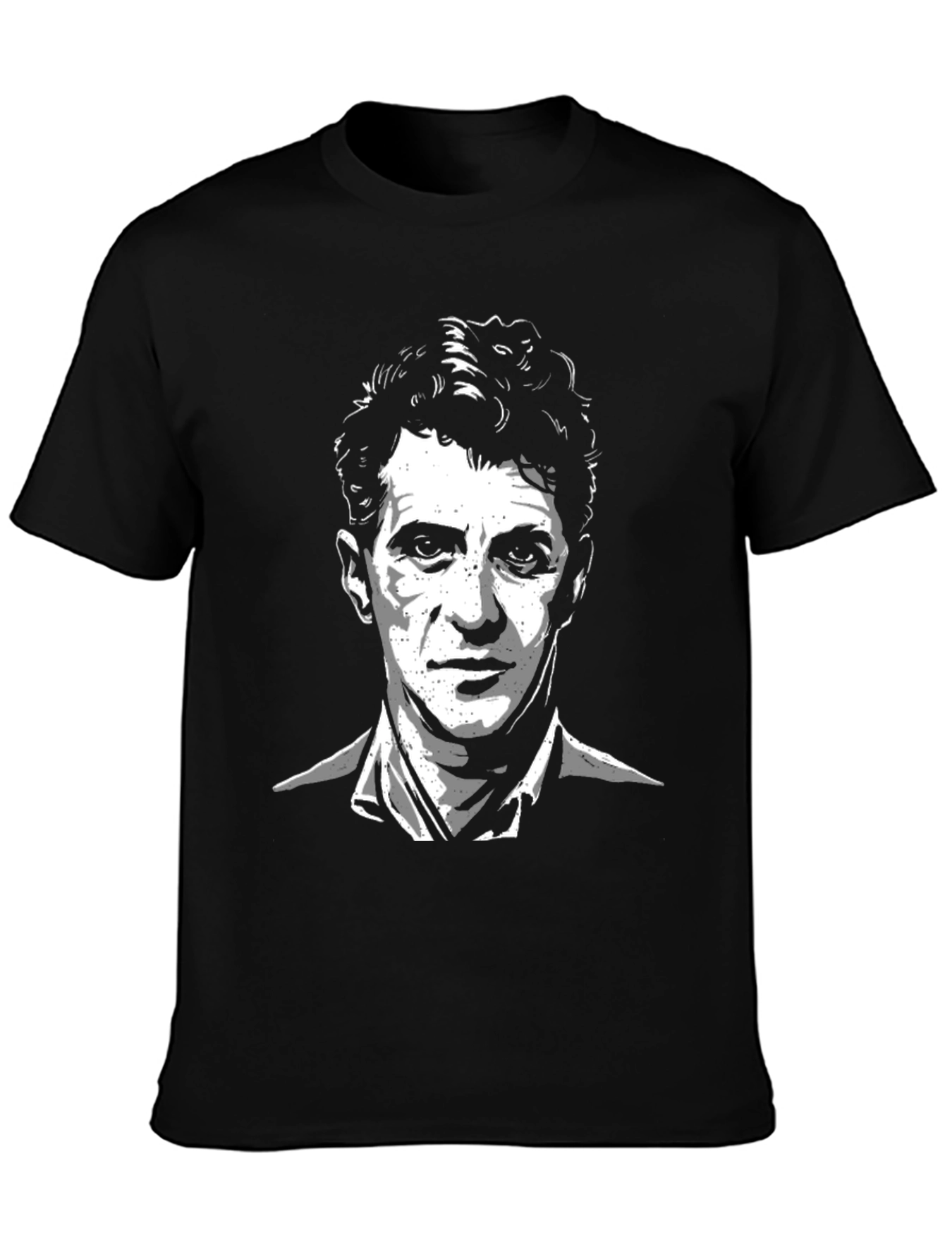 Mens Black T-Shirt - Portrait Graphic Tee