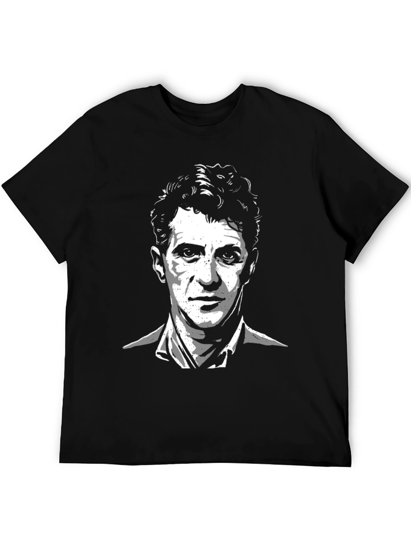 Mens Black T-Shirt - Portrait Graphic Tee