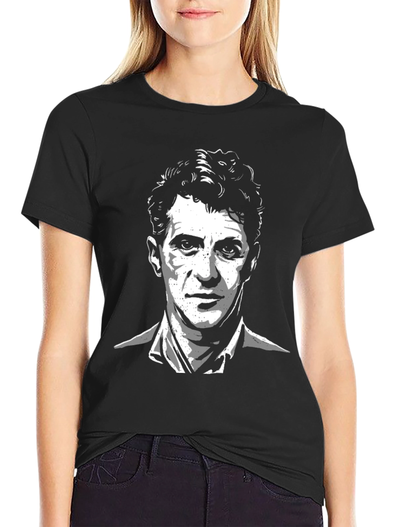 Mens Black T-Shirt - Portrait Graphic Tee