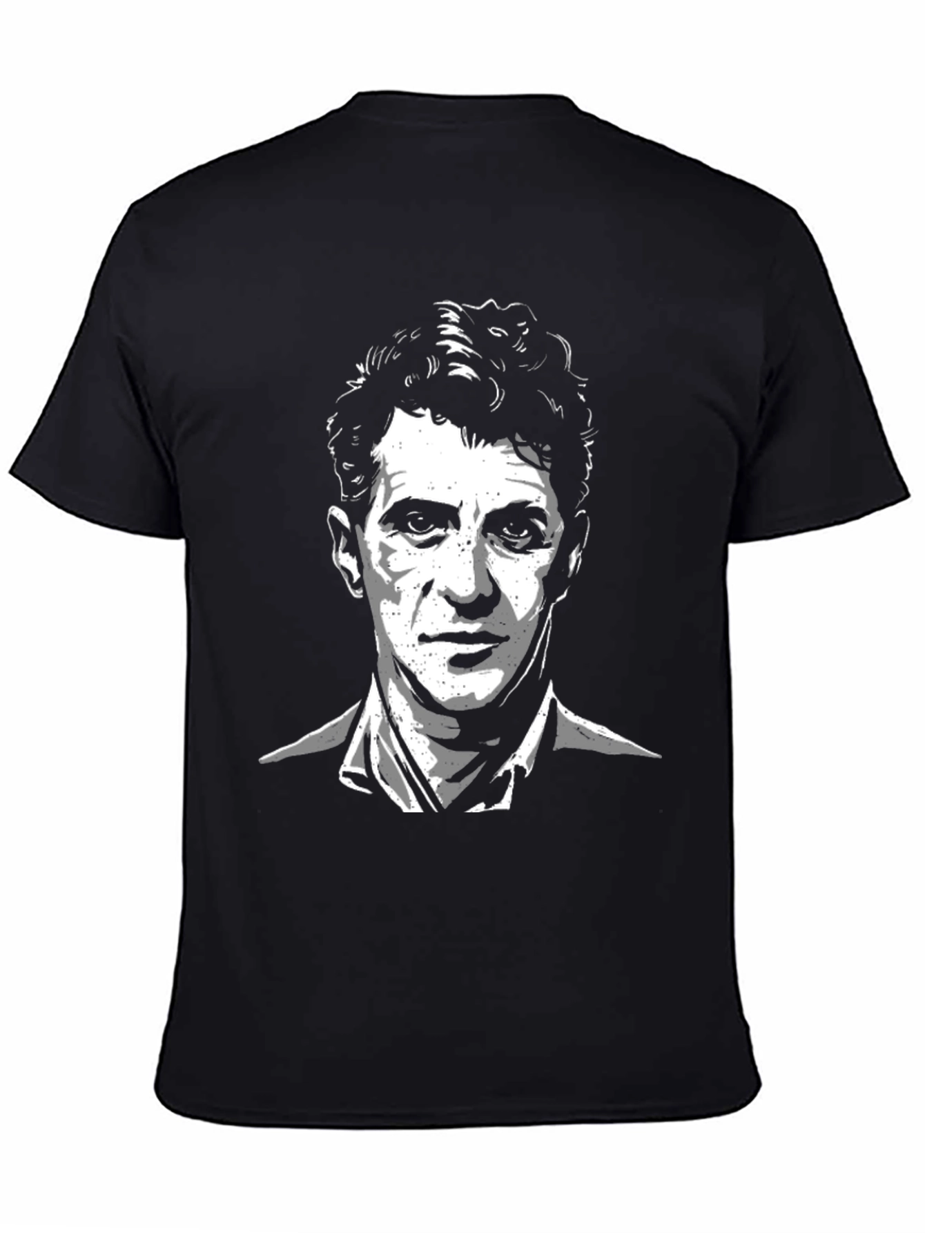 Mens Black T-Shirt - Portrait Graphic Tee