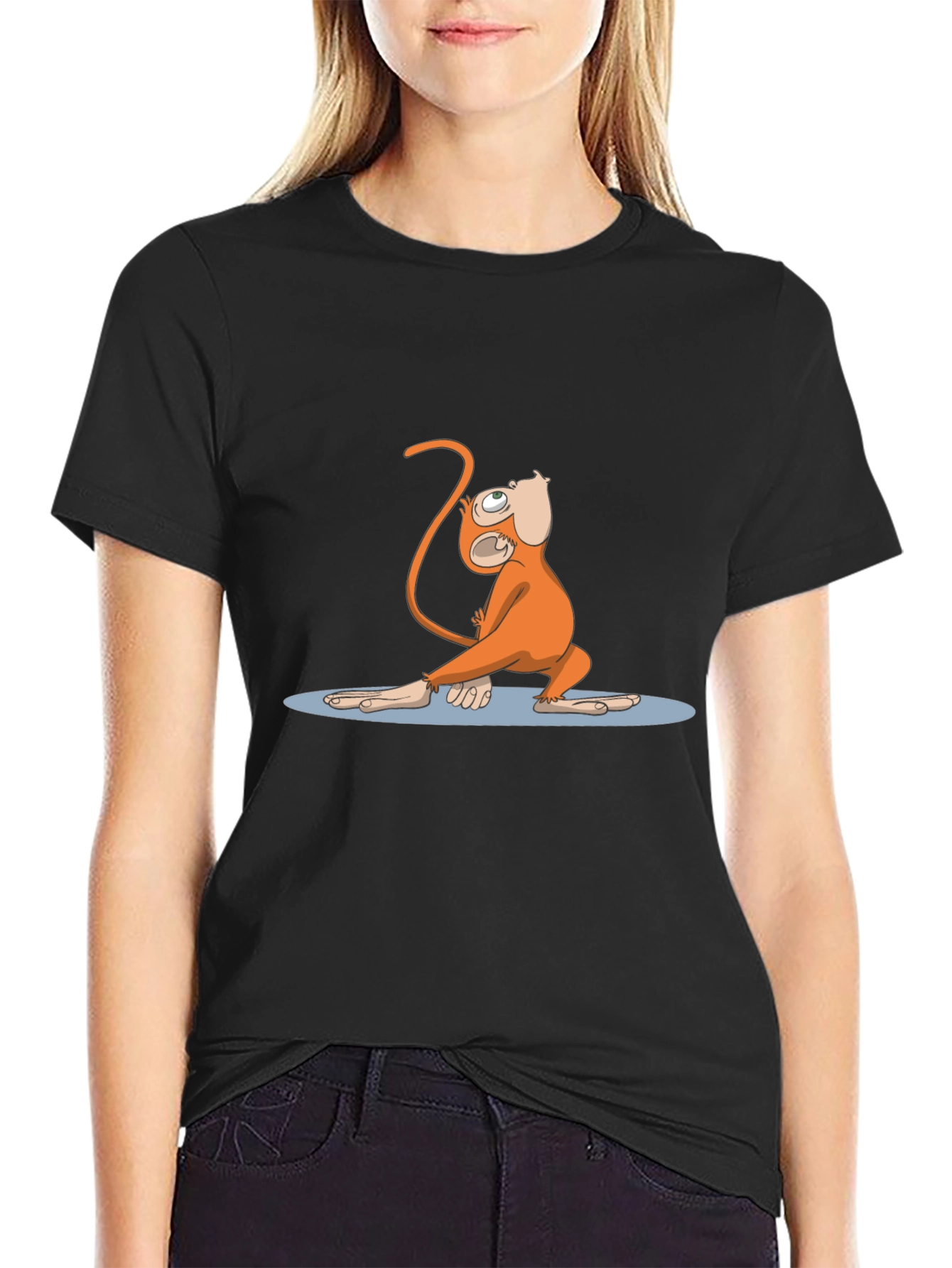 Yoga Monkey T-Shirt - Black Cotton Tee