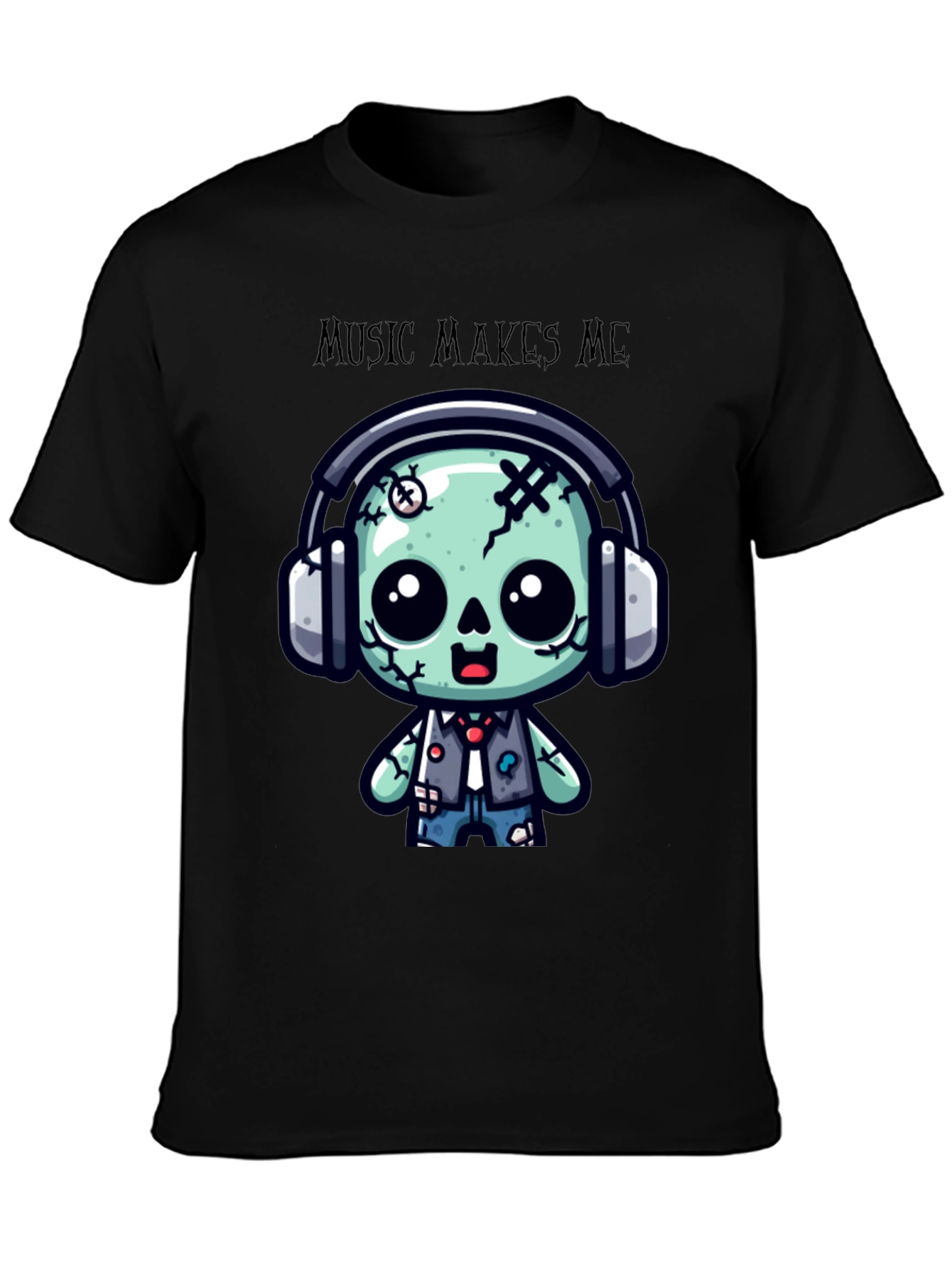 Music Makes Me Cute Zombie T-Shirt