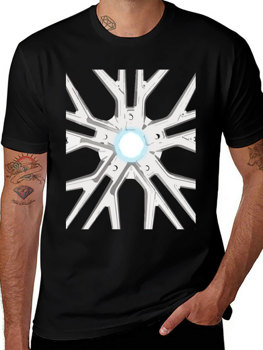 Arc Reactor Graphic Tee - Iron Man Inspired Black T-Shirt