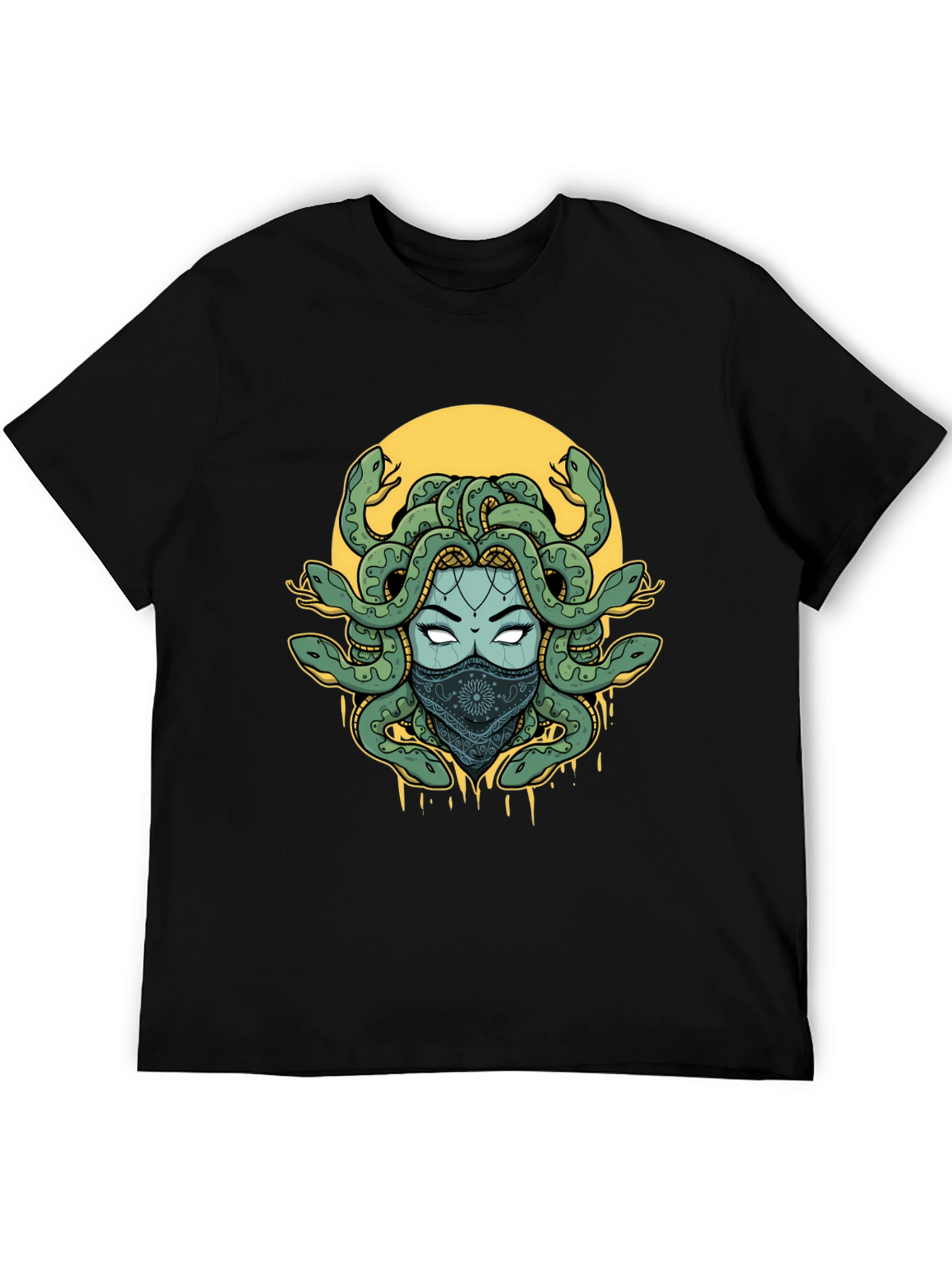 Medusa Graphic Print T-Shirt - Black