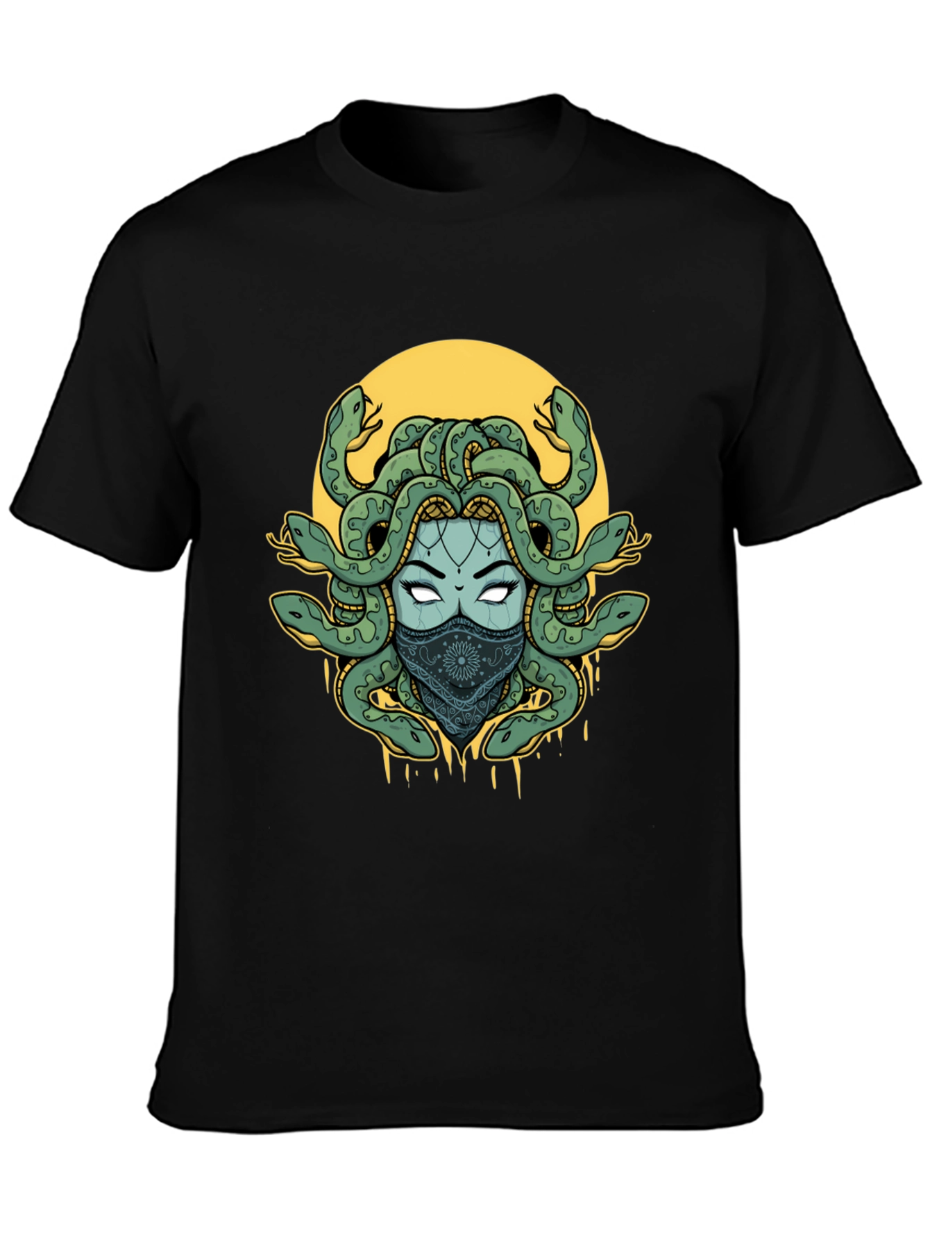 Medusa Graphic Print T-Shirt - Black