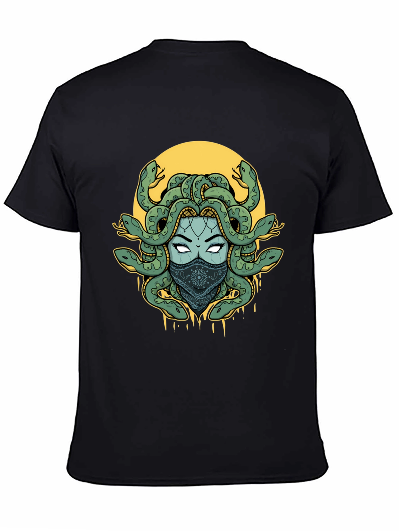 Medusa Graphic Print T-Shirt - Black