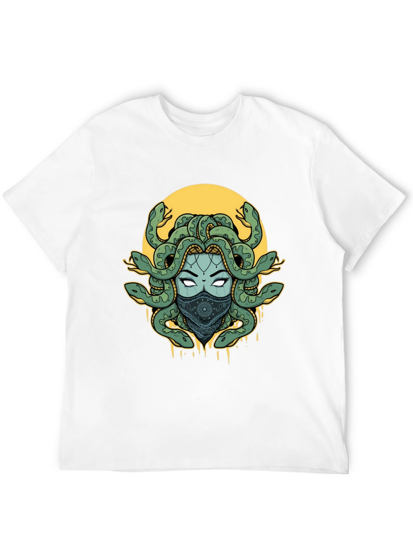 Medusa Graphic Print T-Shirt - Black
