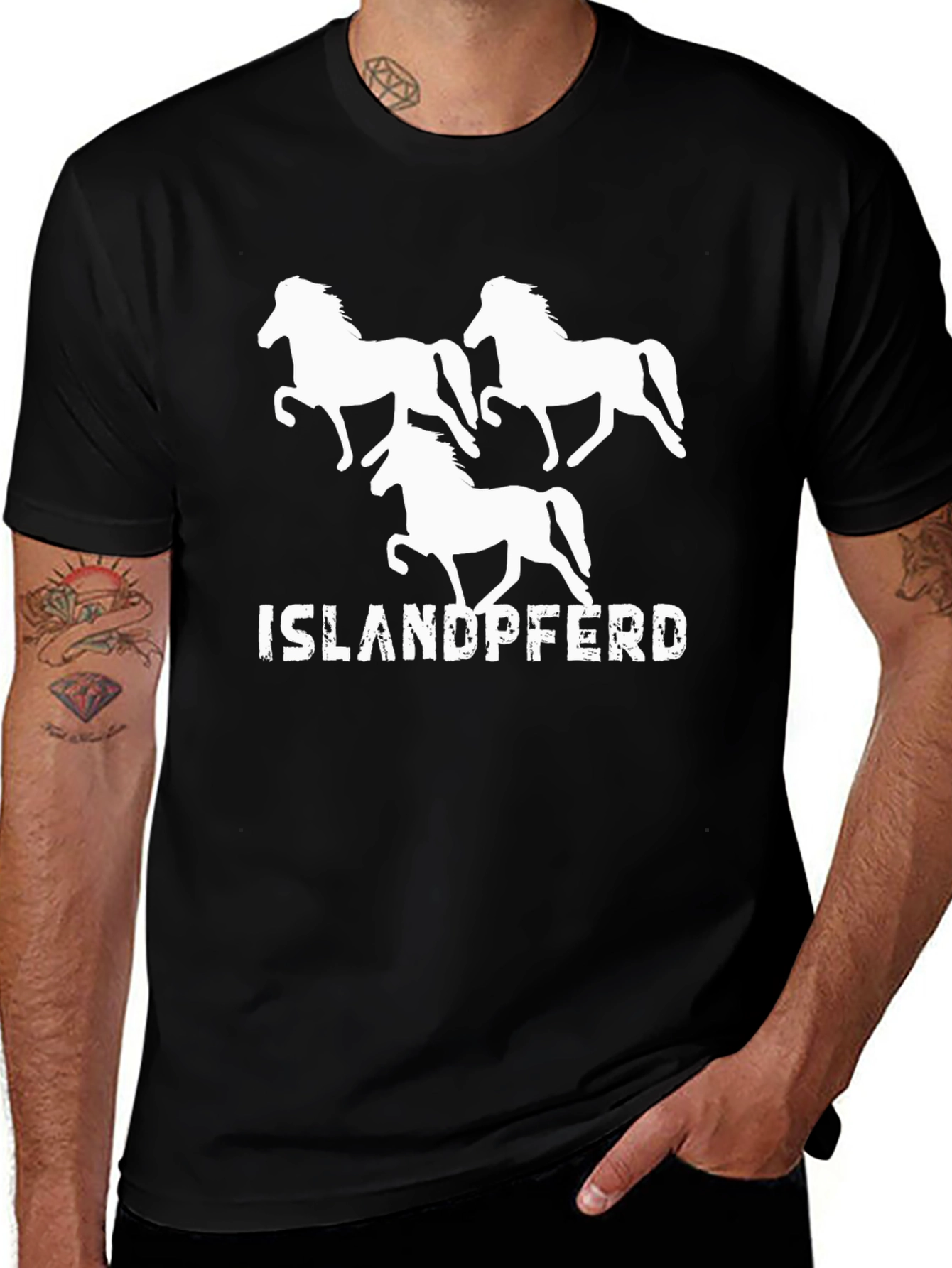 Islandpferd Black T-Shirt Horse Lover Tee