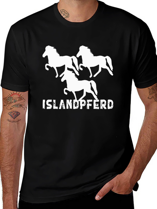 Islandpferd Black T-Shirt Horse Lover Tee