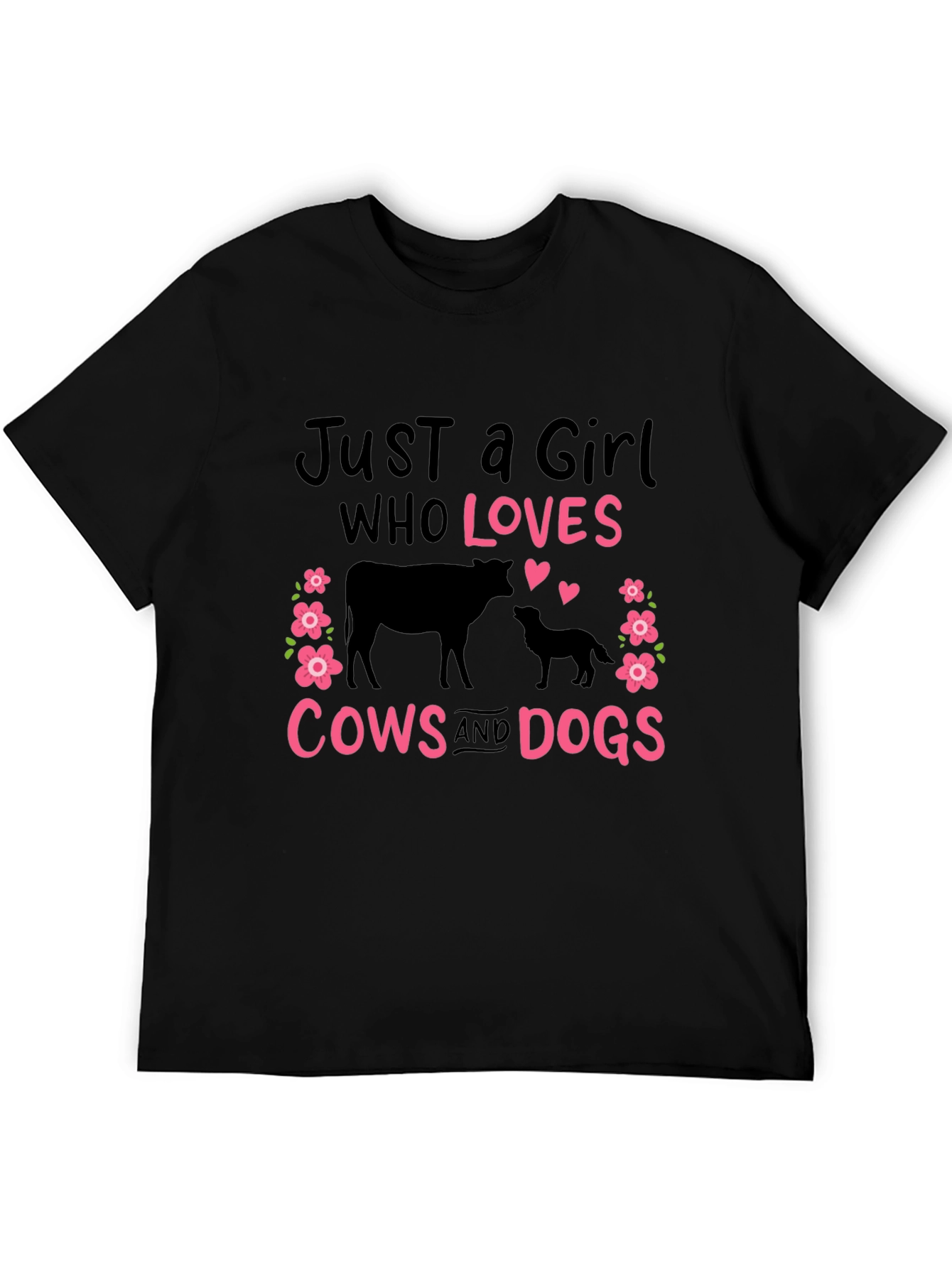 Just a Girl Who Loves Cows and Dogs T-Shirt