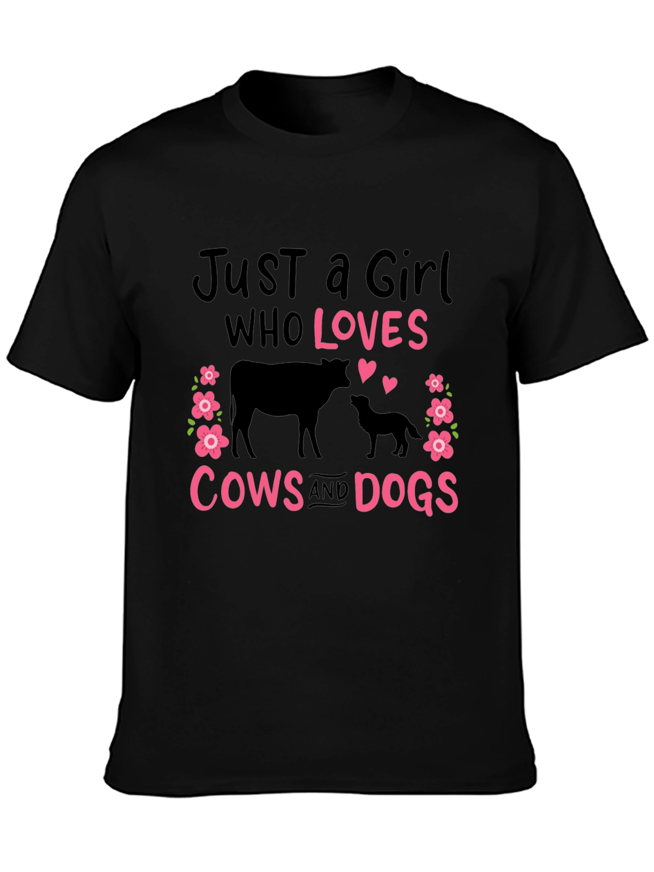 Just a Girl Who Loves Cows and Dogs T-Shirt