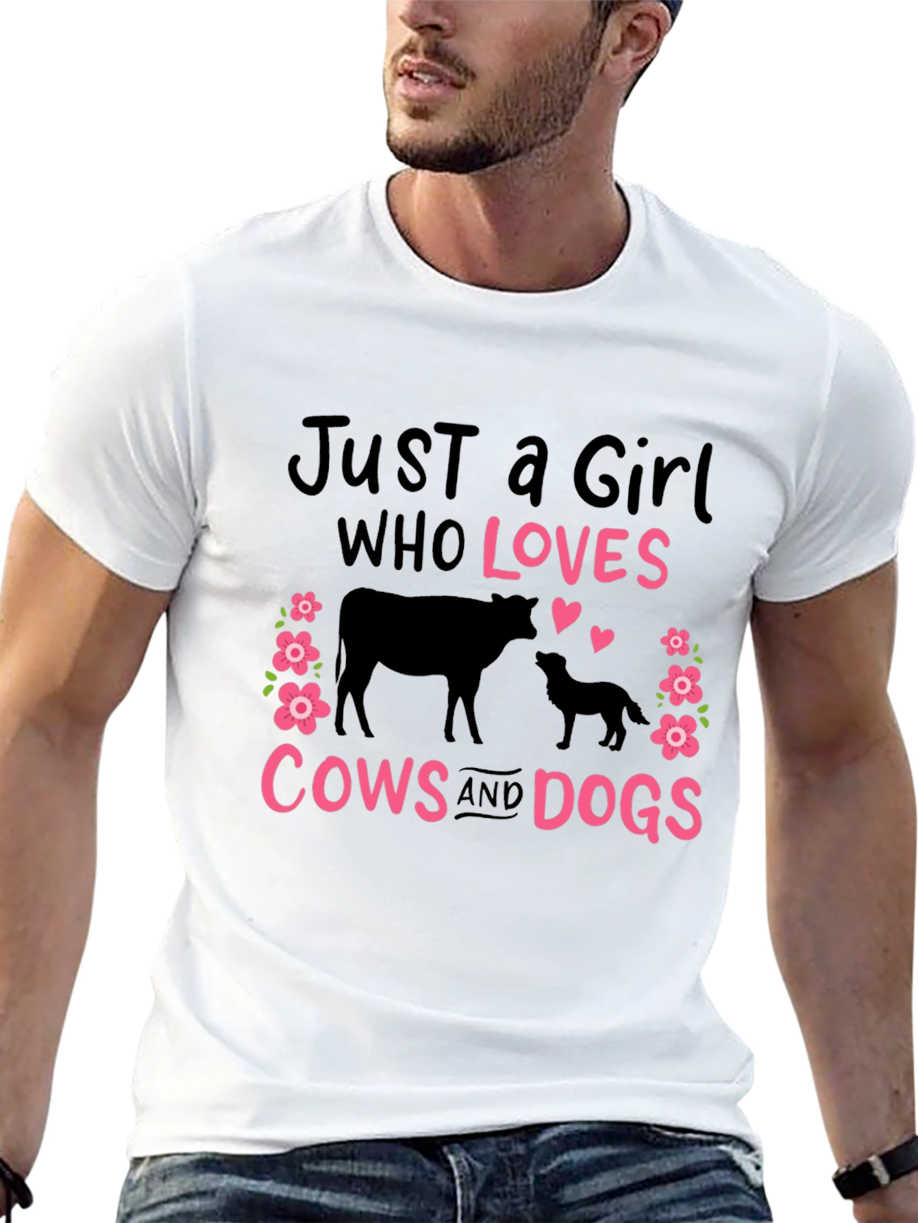 Just a Girl Who Loves Cows and Dogs T-Shirt