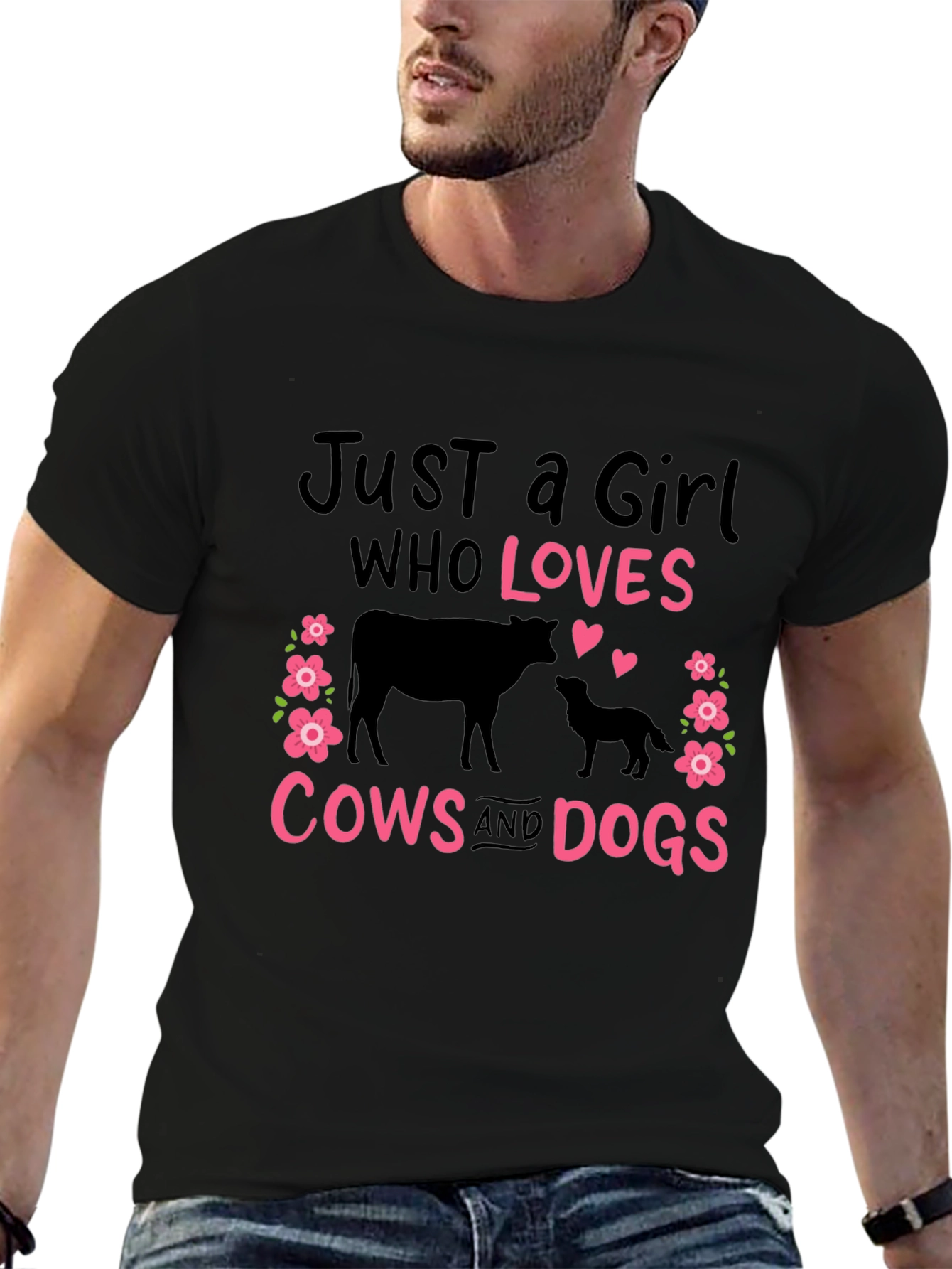 Just a Girl Who Loves Cows and Dogs T-Shirt