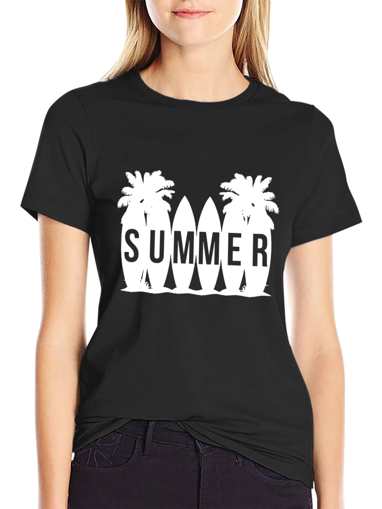 Summer Surfboard T-Shirt - Palm Tree Beach Vibes