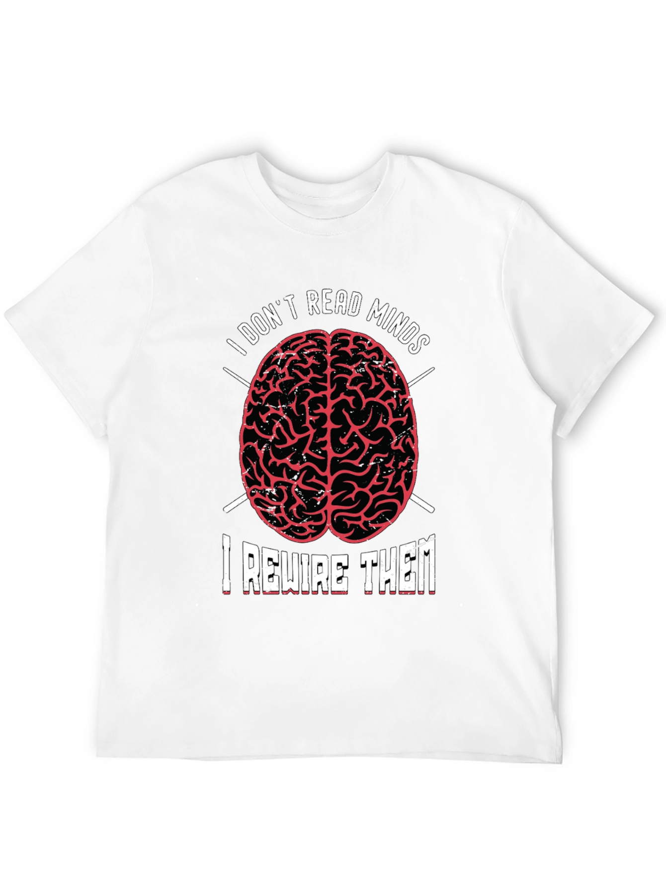 I Dont Read Minds T-Shirt - Brain Design