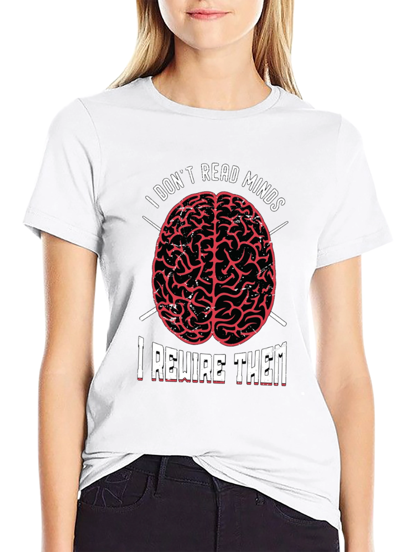 I Dont Read Minds T-Shirt - Brain Design