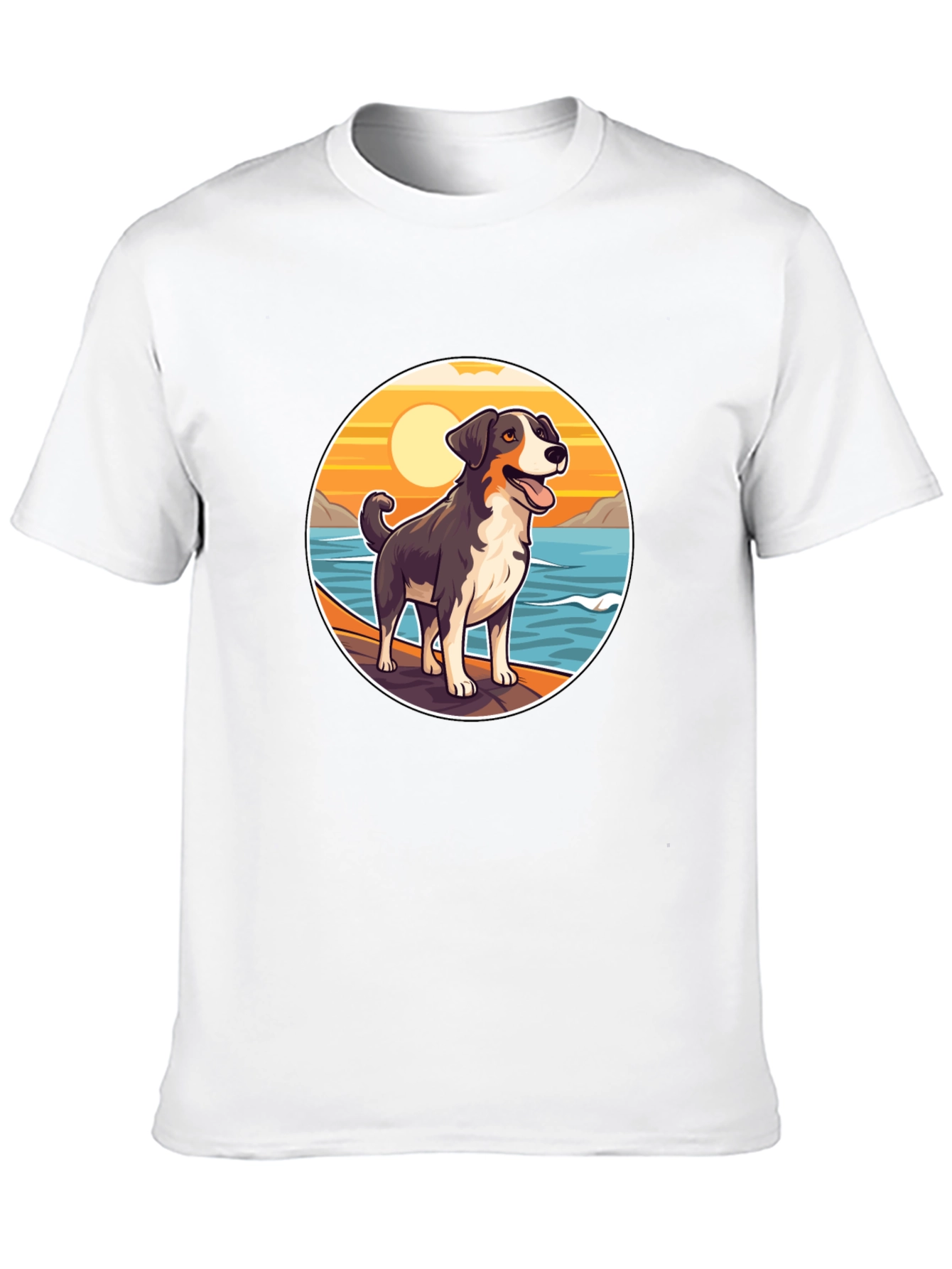Dog Beach Sunset Graphic Tee