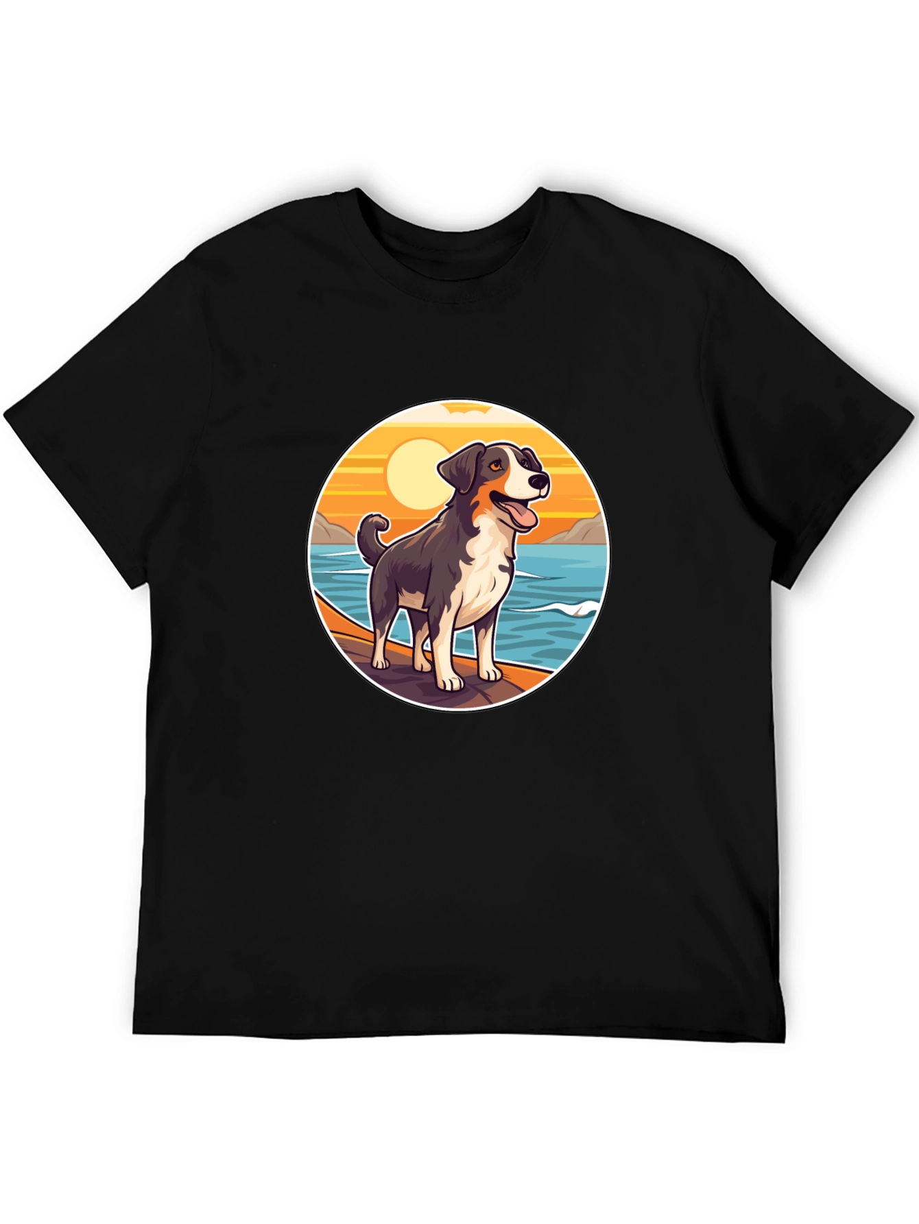 Dog Beach Sunset Graphic Tee