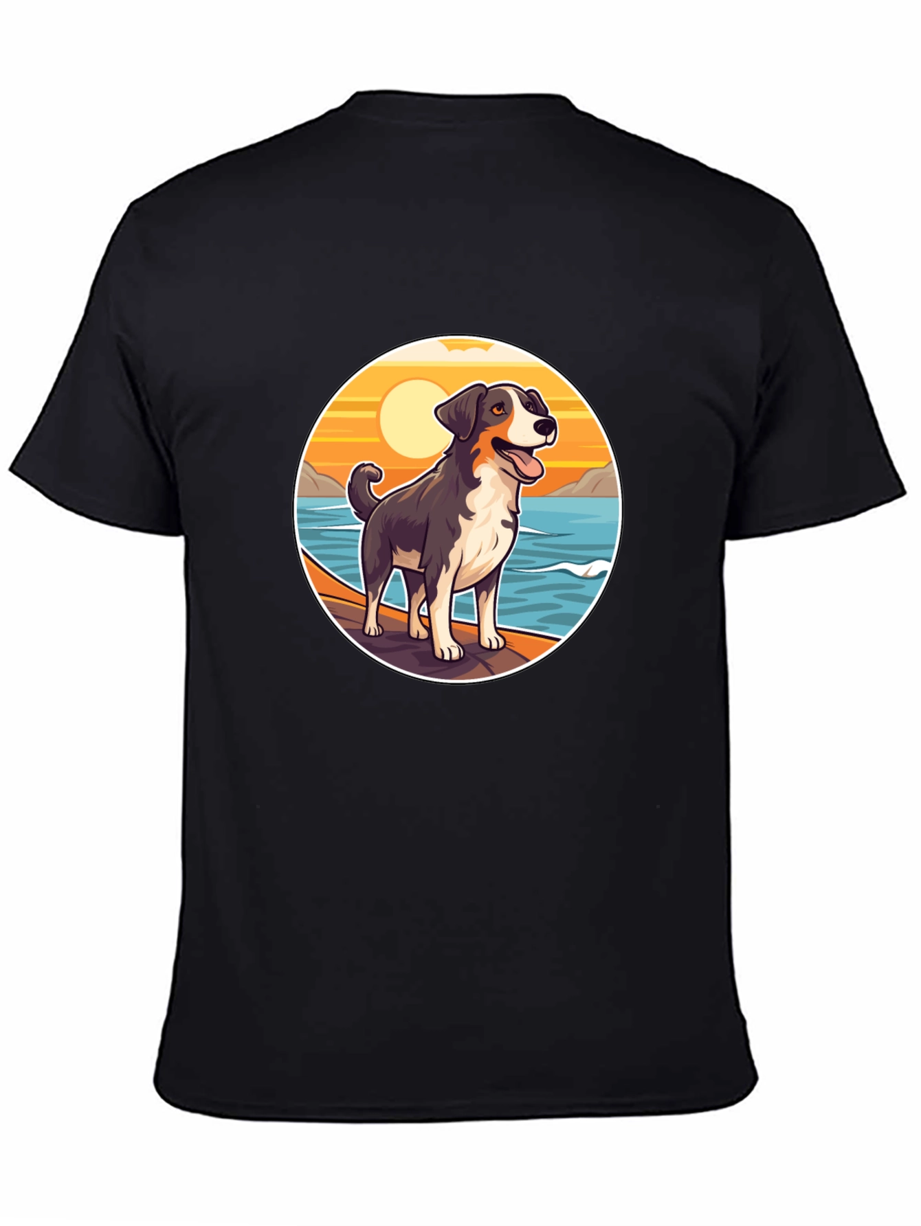 Dog Beach Sunset Graphic Tee