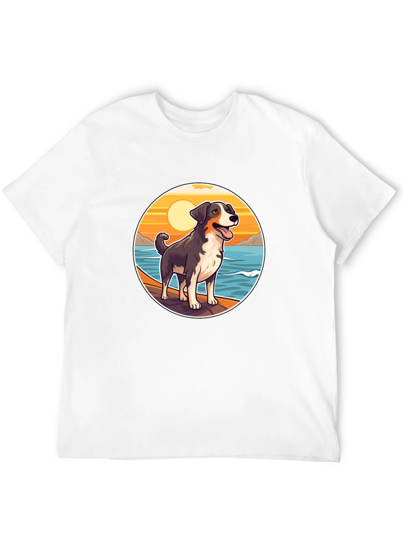Dog Beach Sunset Graphic Tee