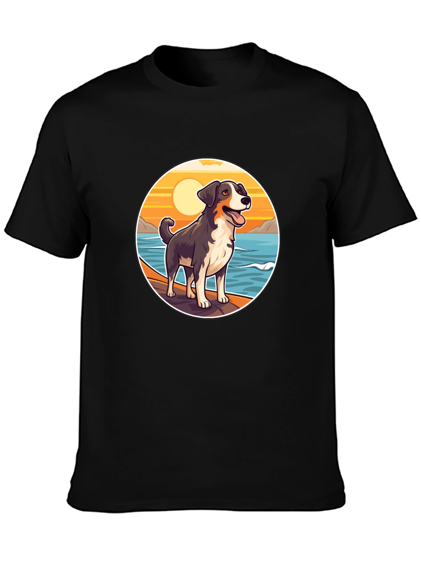 Dog Beach Sunset Graphic Tee