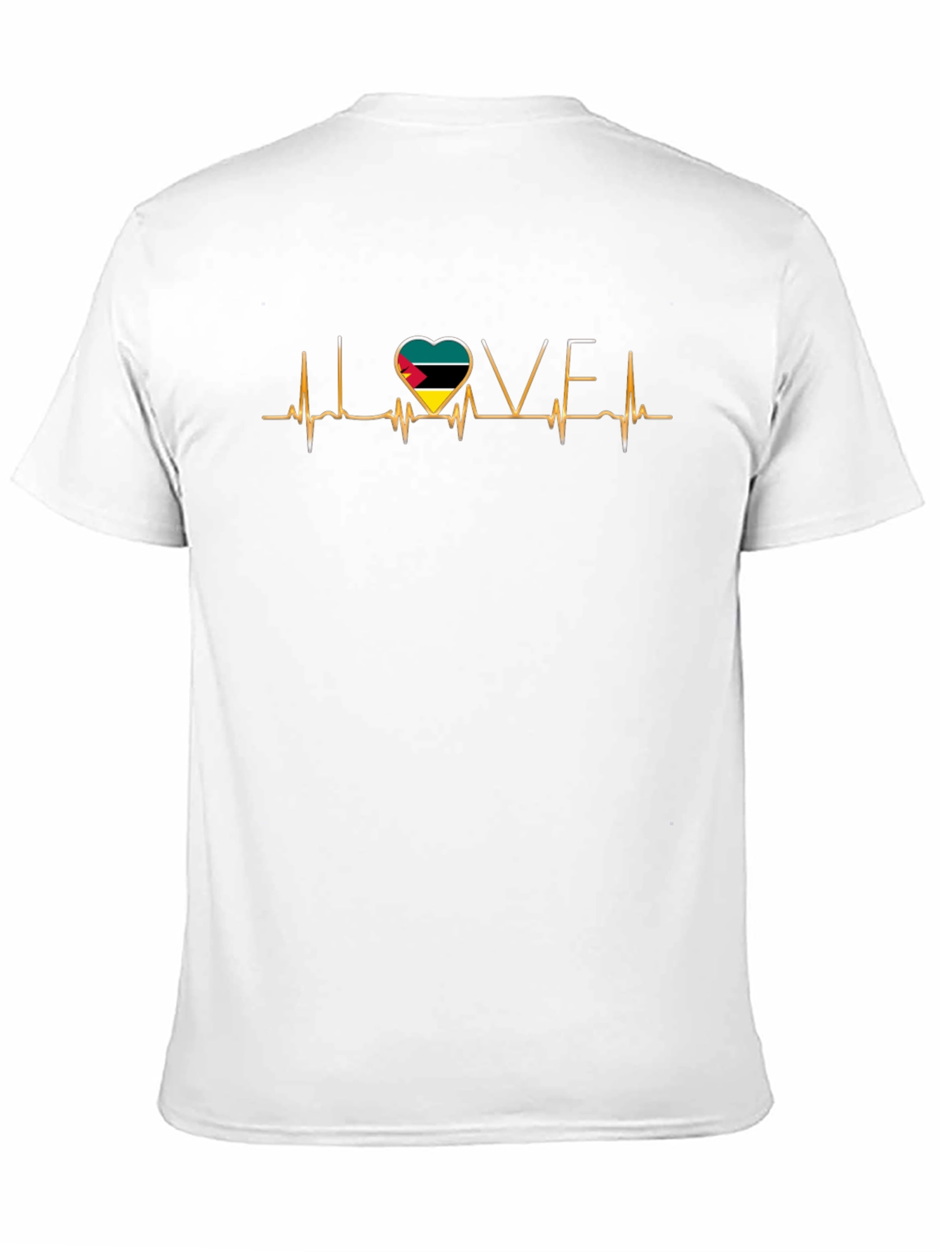 Love Mozambique Flag Heartbeat T-Shirt