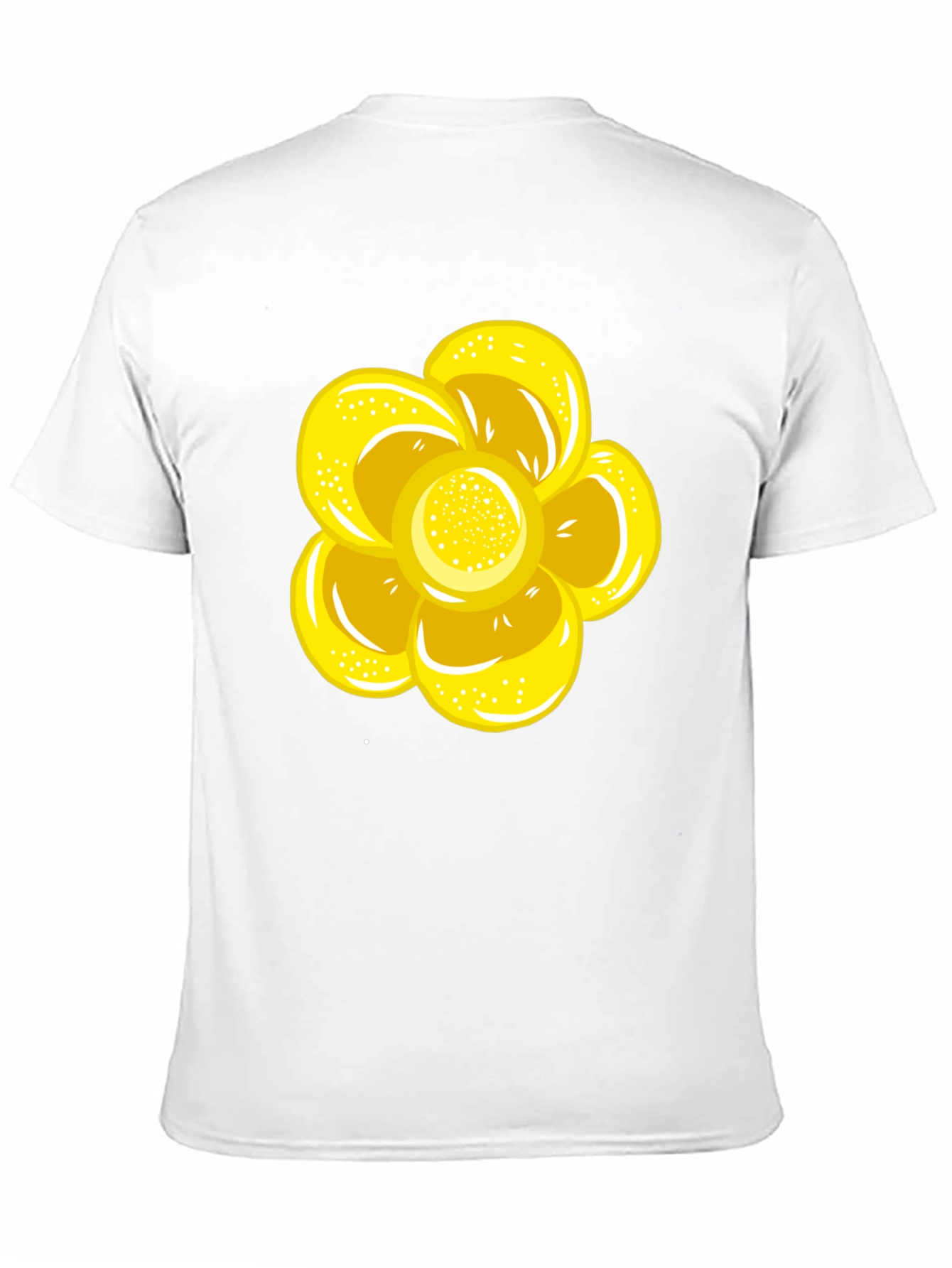 Black T-Shirt with Yellow Flower Graphic
