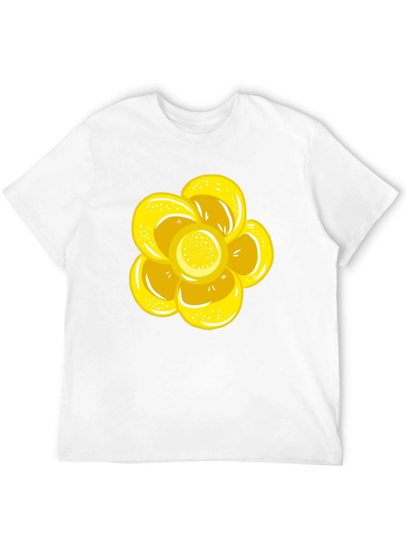 Black T-Shirt with Yellow Flower Graphic