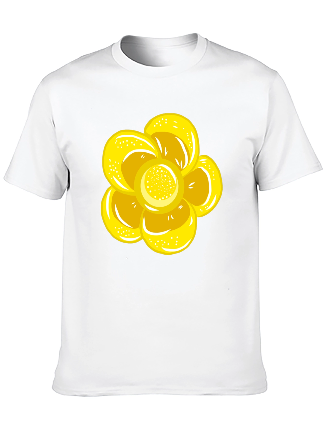 Black T-Shirt with Yellow Flower Graphic
