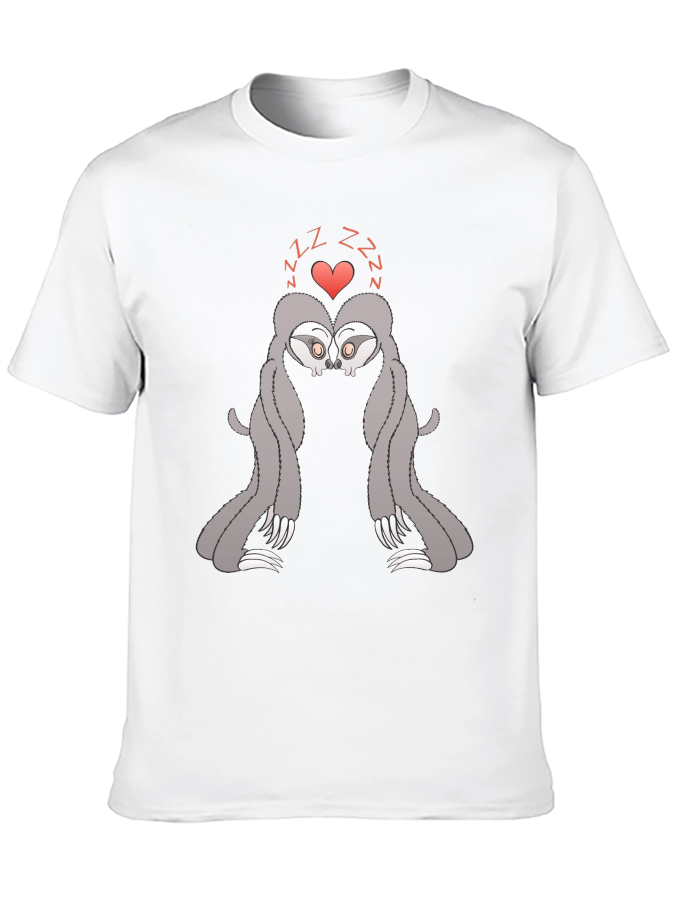 Cute Sleeping Sloth Couple Graphic T-Shirt