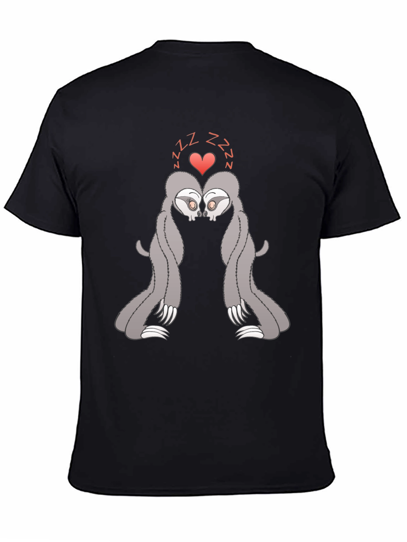 Cute Sleeping Sloth Couple Graphic T-Shirt