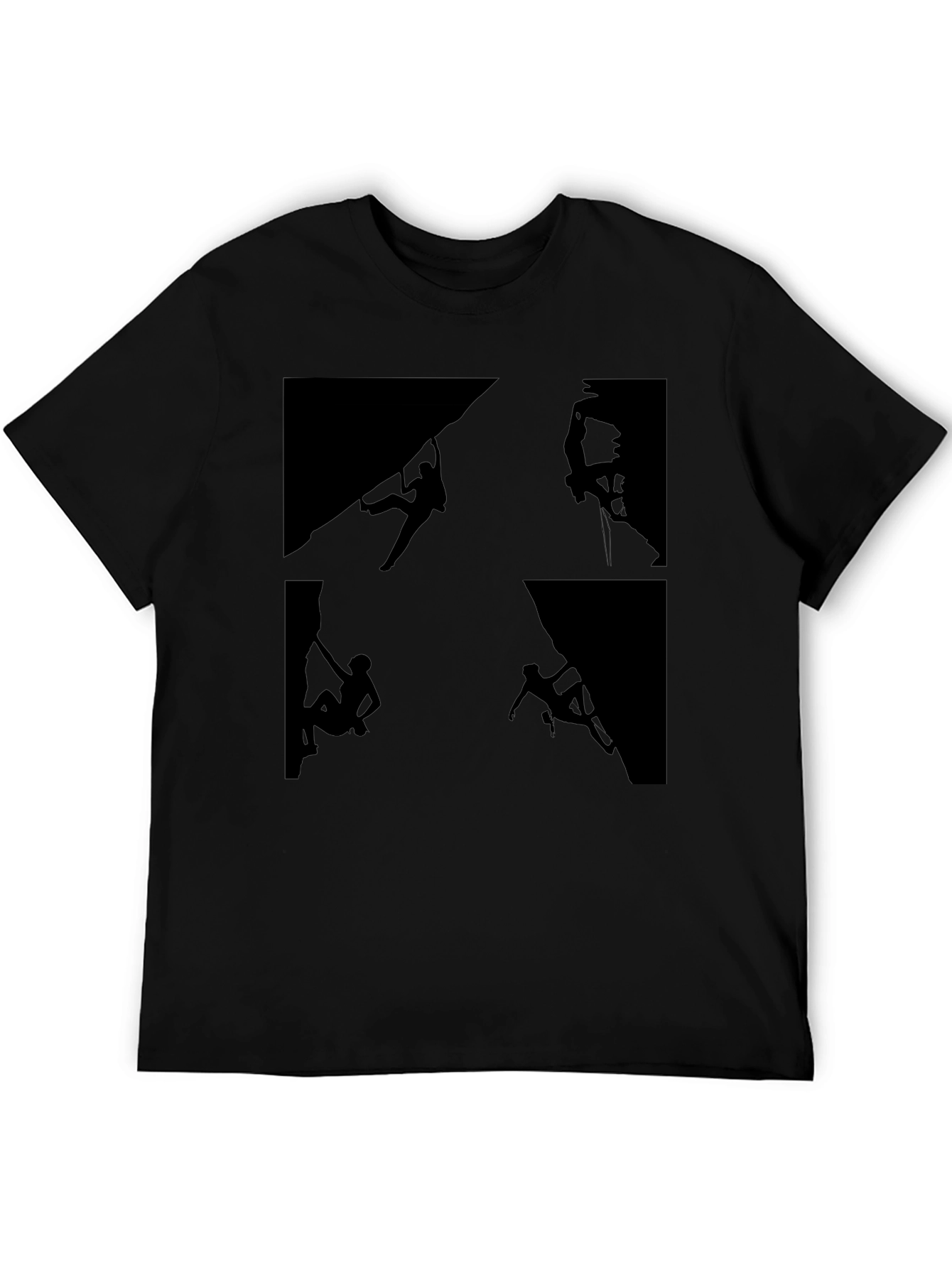Rock Climbing Silhouette Graphic Tee - Black