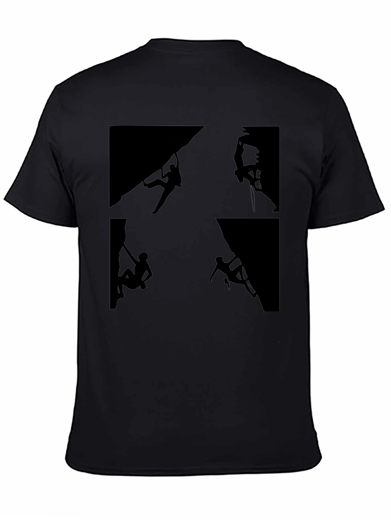 Rock Climbing Silhouette Graphic Tee - Black