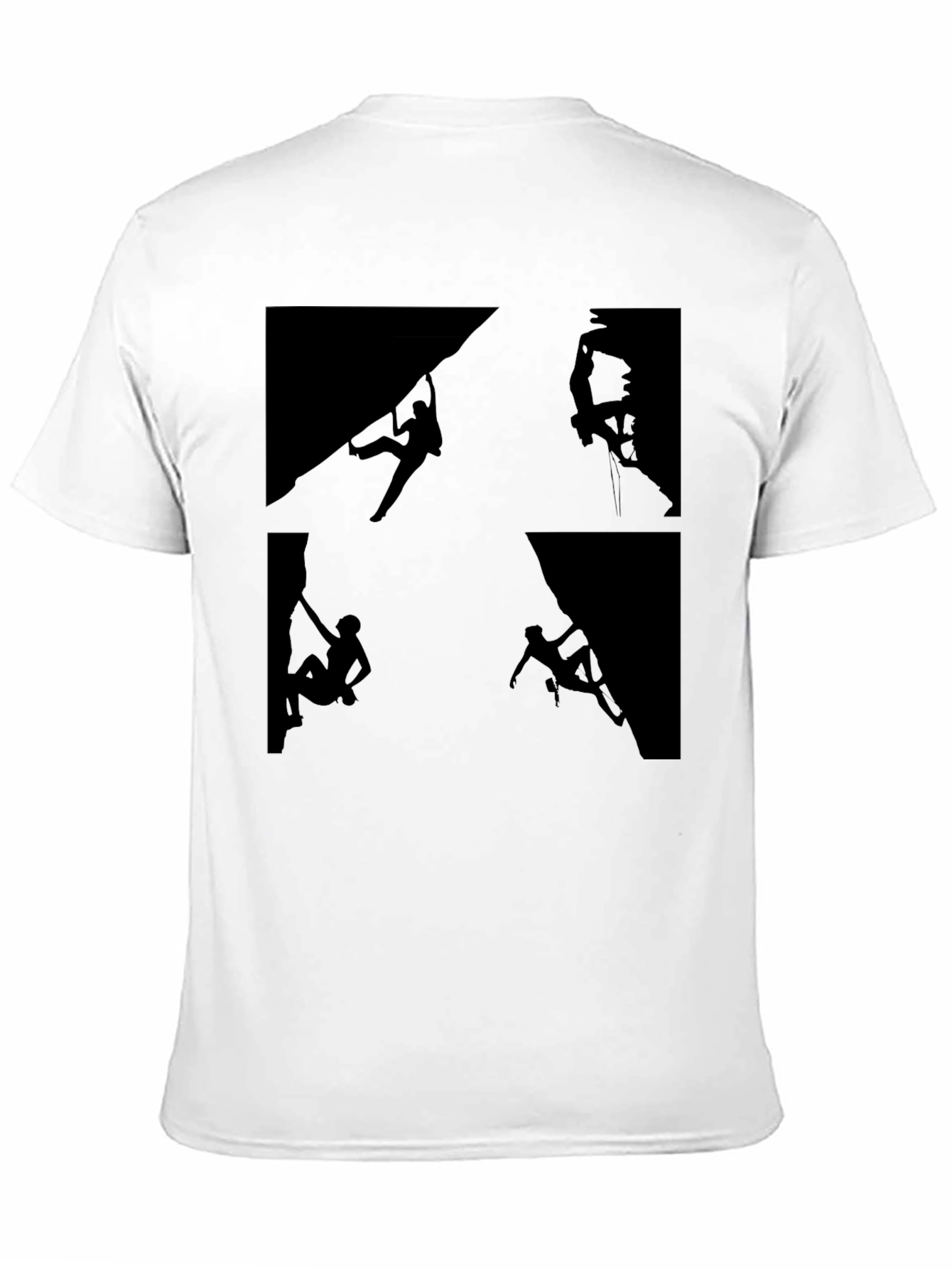 Rock Climbing Silhouette Graphic Tee - Black