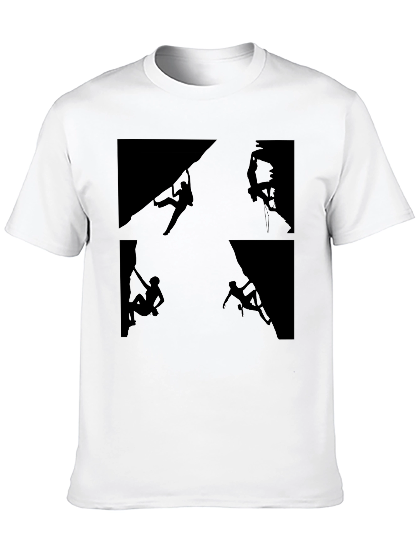 Rock Climbing Silhouette Graphic Tee - Black