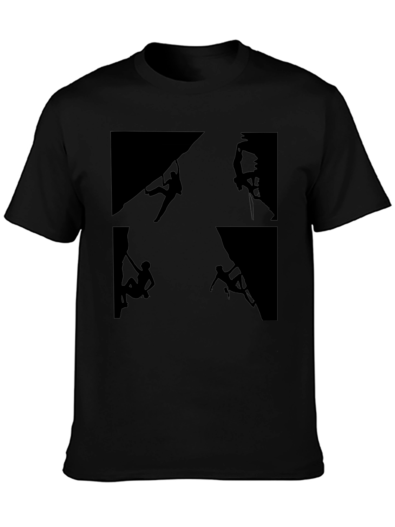 Rock Climbing Silhouette Graphic Tee - Black