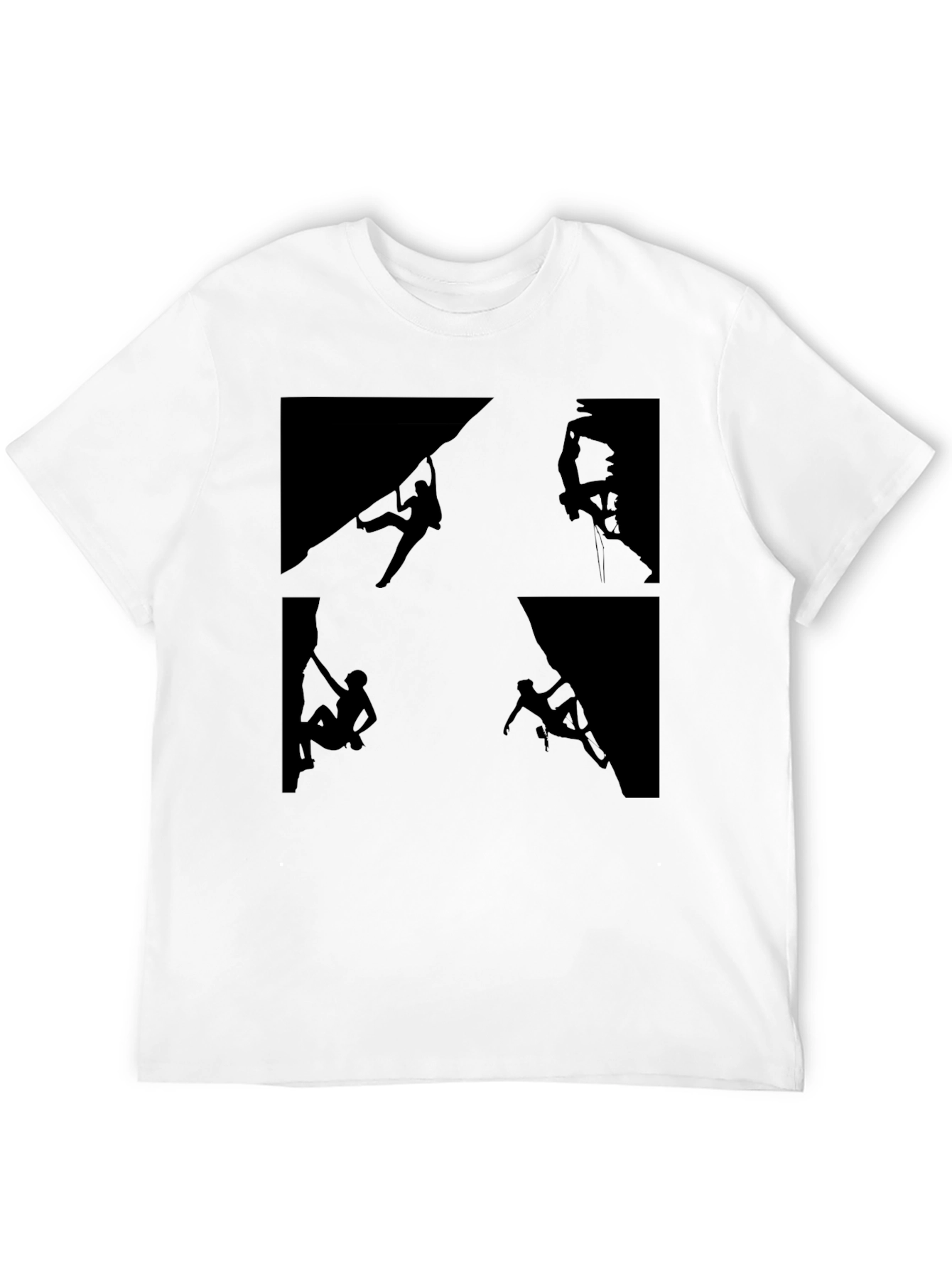 Rock Climbing Silhouette Graphic Tee - Black