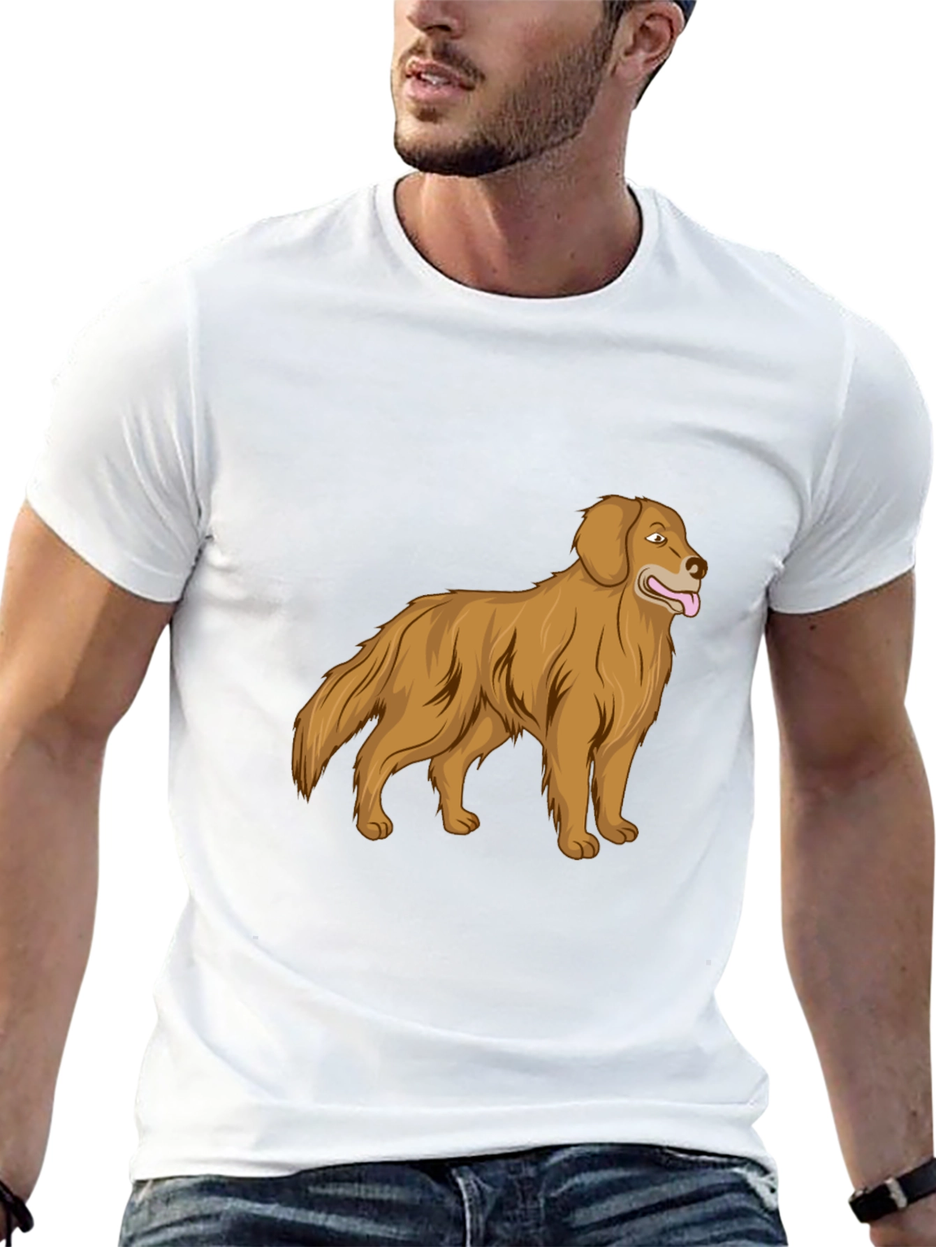 Golden Retriever Graphic Print T-Shirt