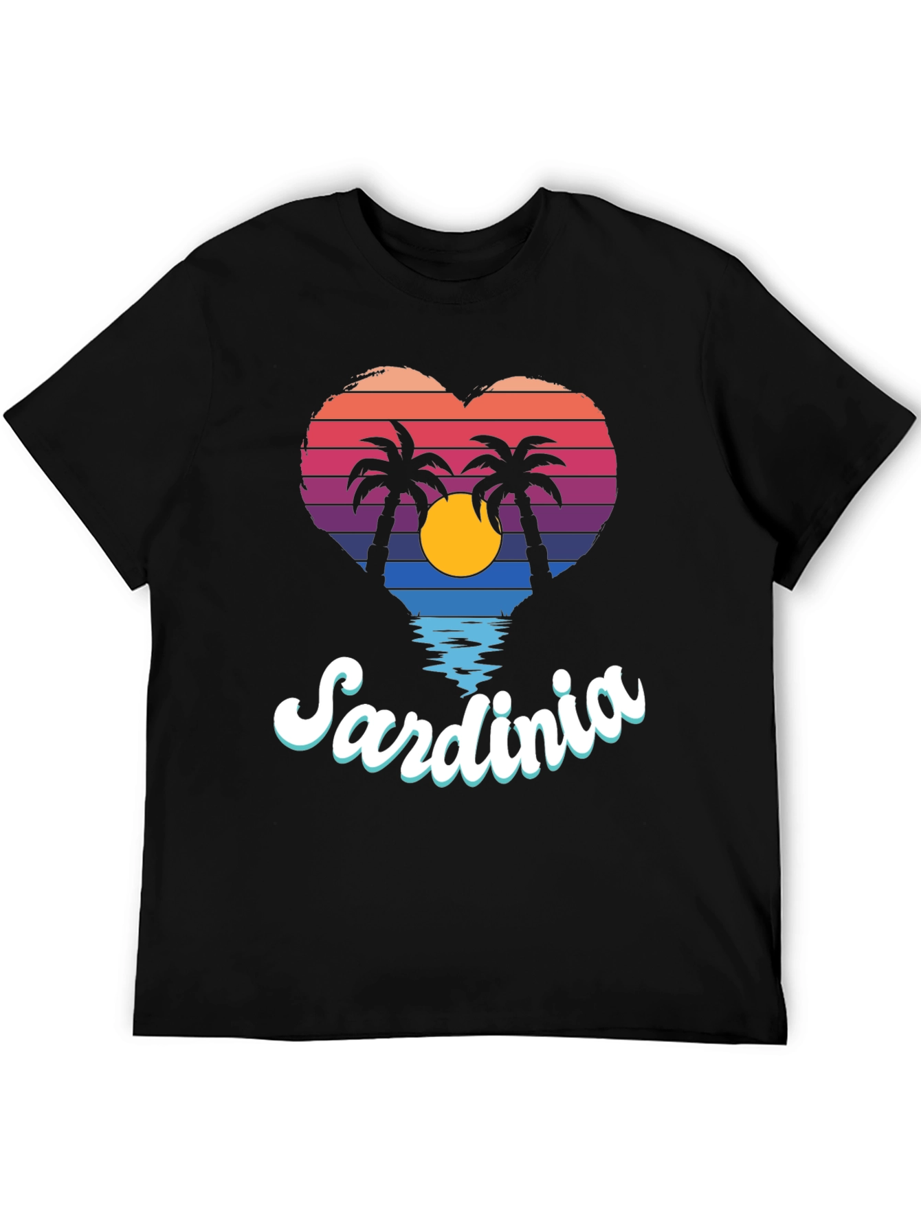 Sardinia Sunset Heart T-Shirt