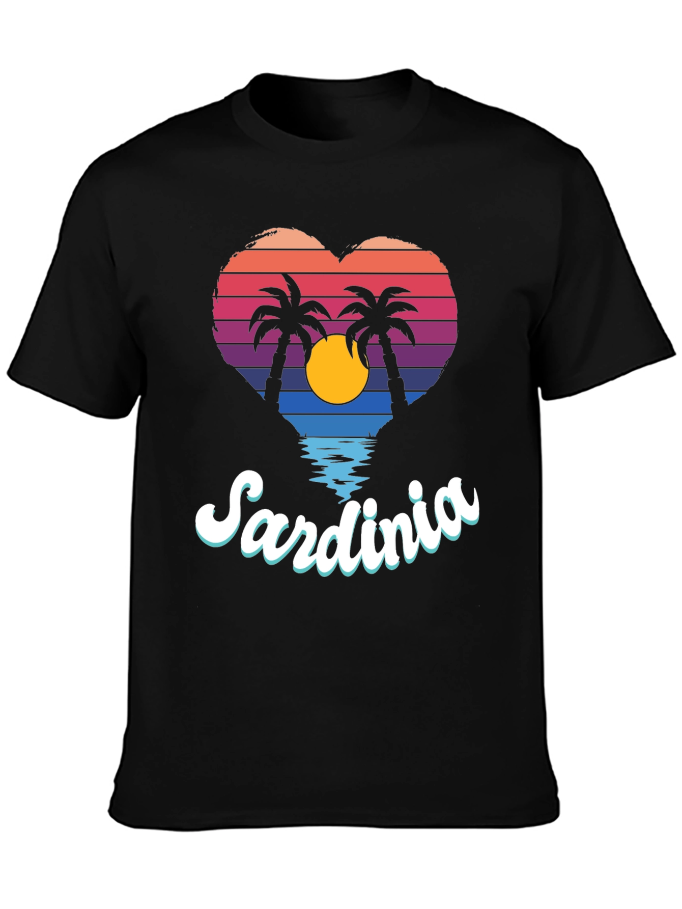 Sardinia Sunset Heart T-Shirt