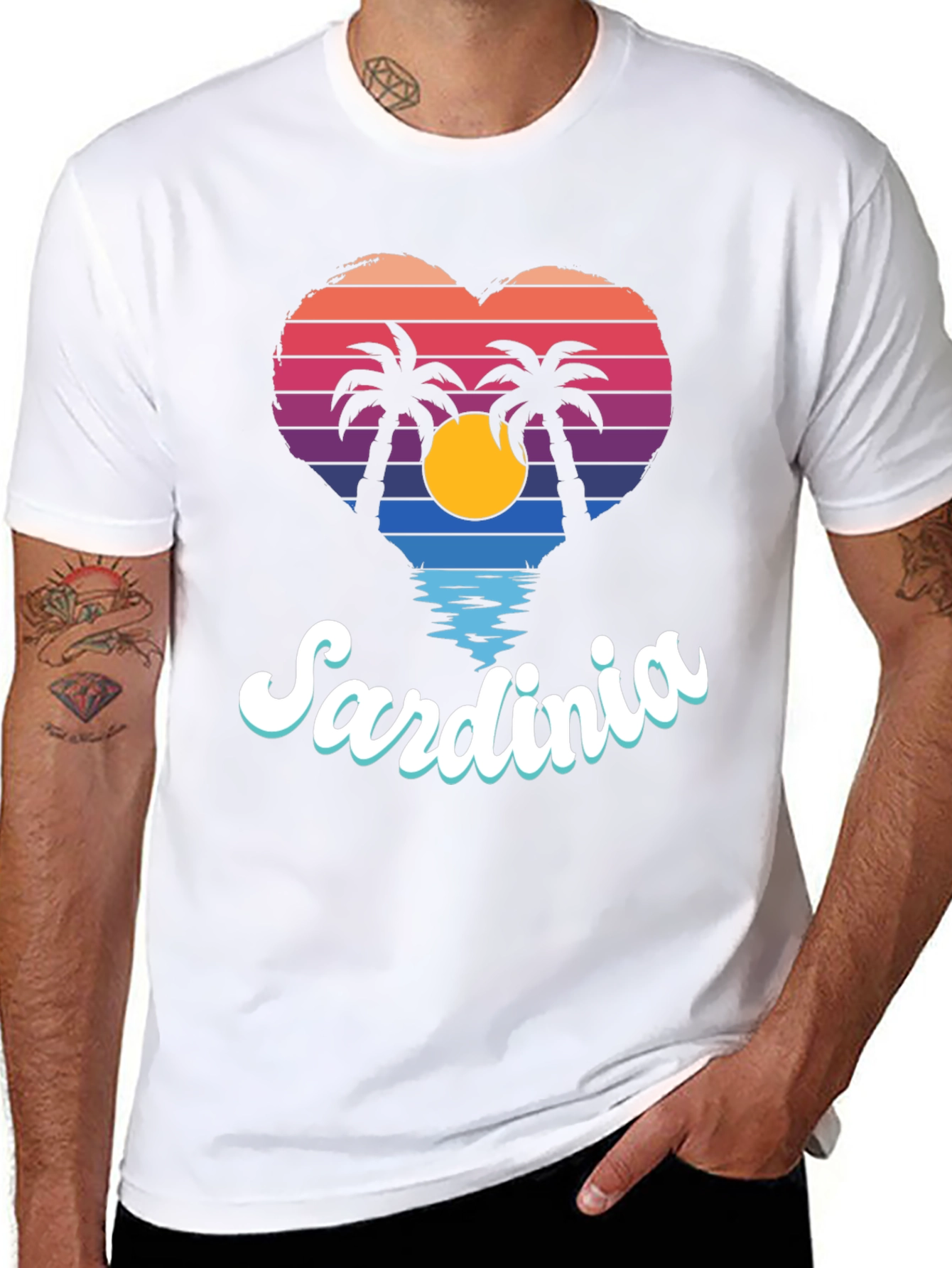 Sardinia Sunset Heart T-Shirt