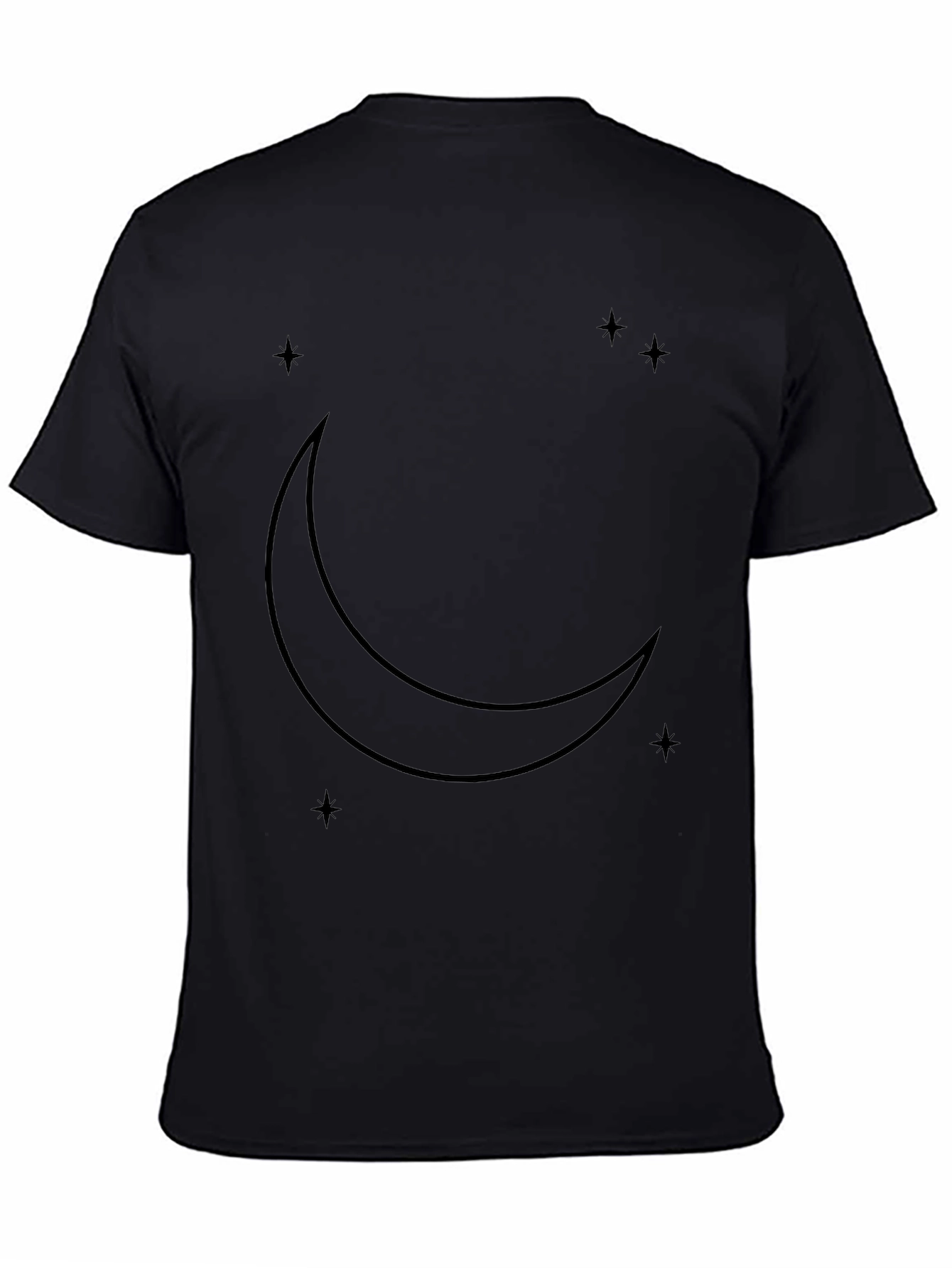 Mystic Moon & Stars Black Graphic T-Shirt