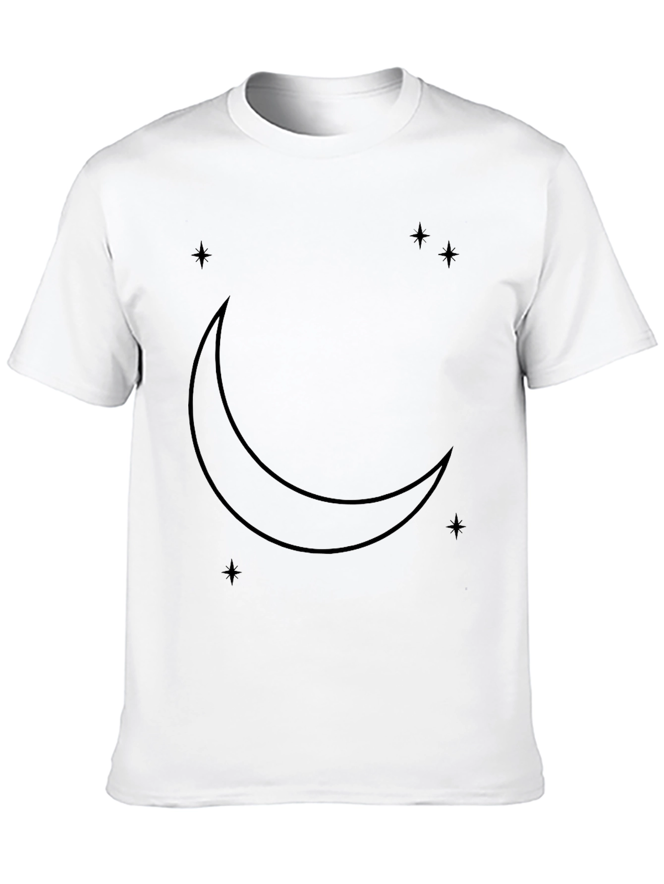 Mystic Moon & Stars Black Graphic T-Shirt