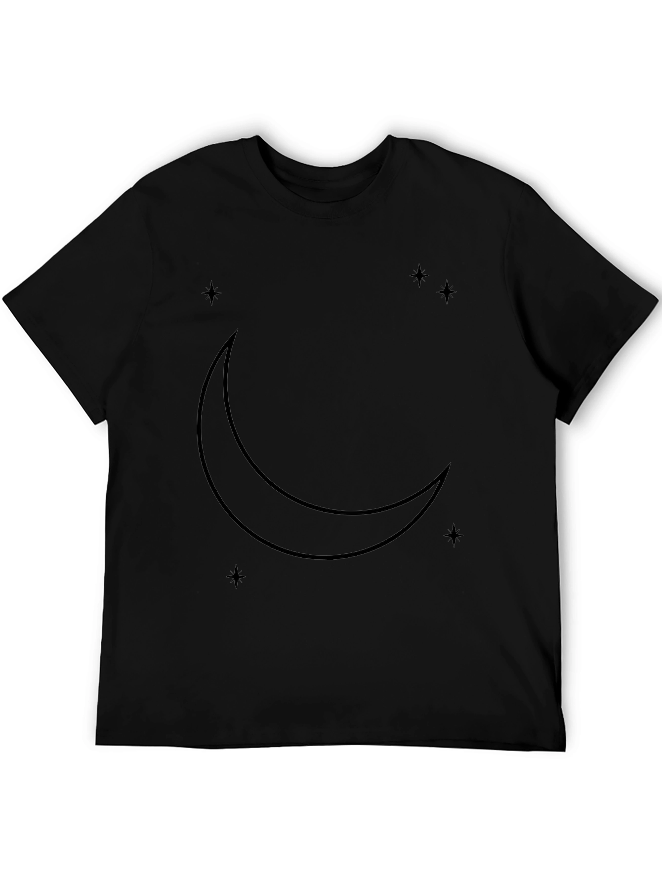 Mystic Moon & Stars Black Graphic T-Shirt