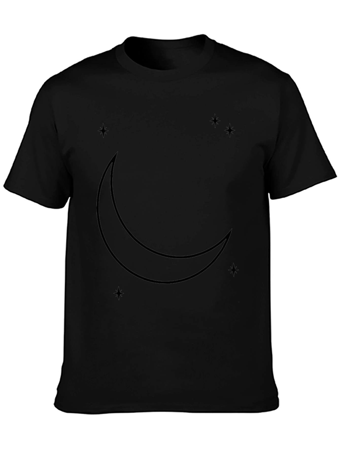 Mystic Moon & Stars Black Graphic T-Shirt