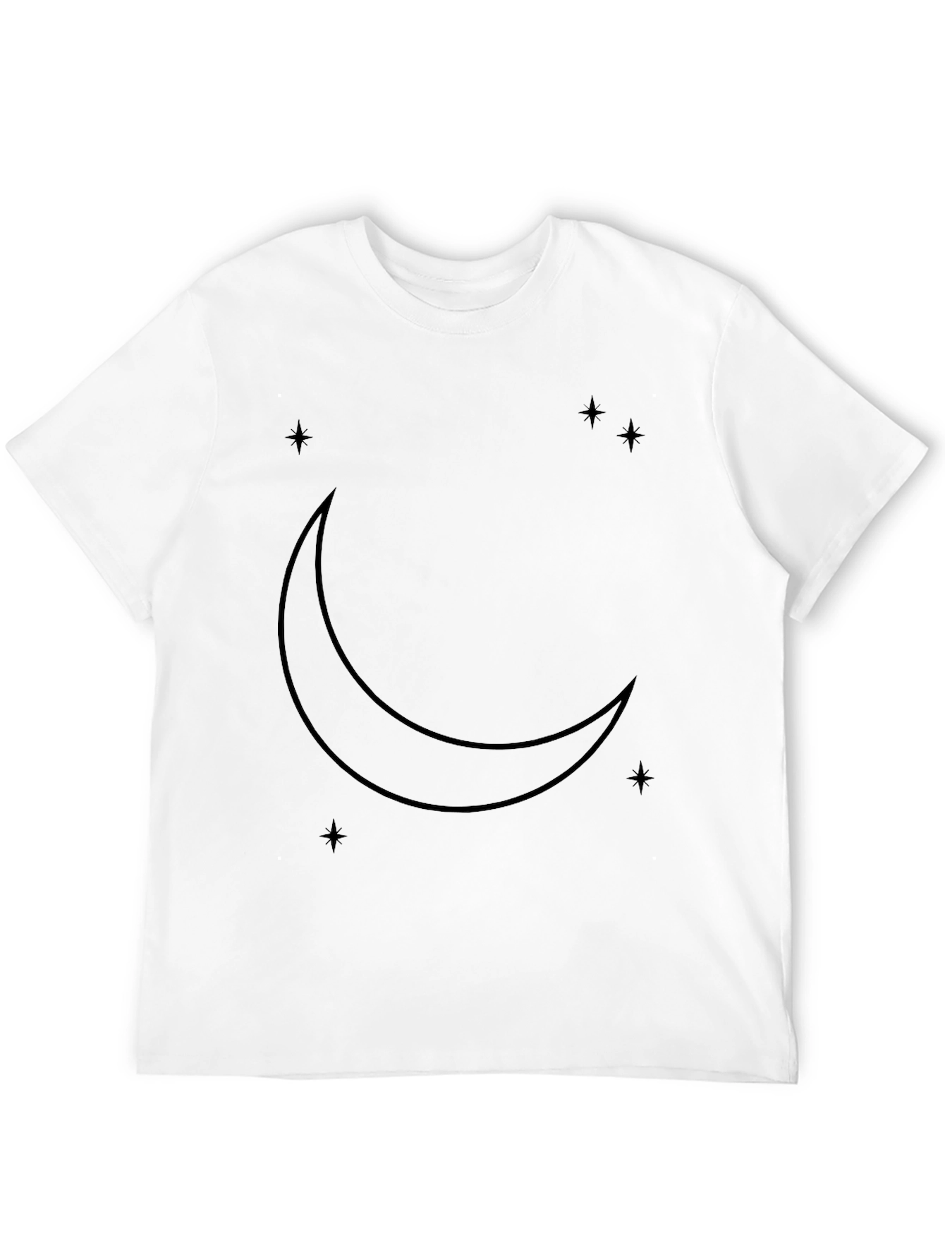 Mystic Moon & Stars Black Graphic T-Shirt