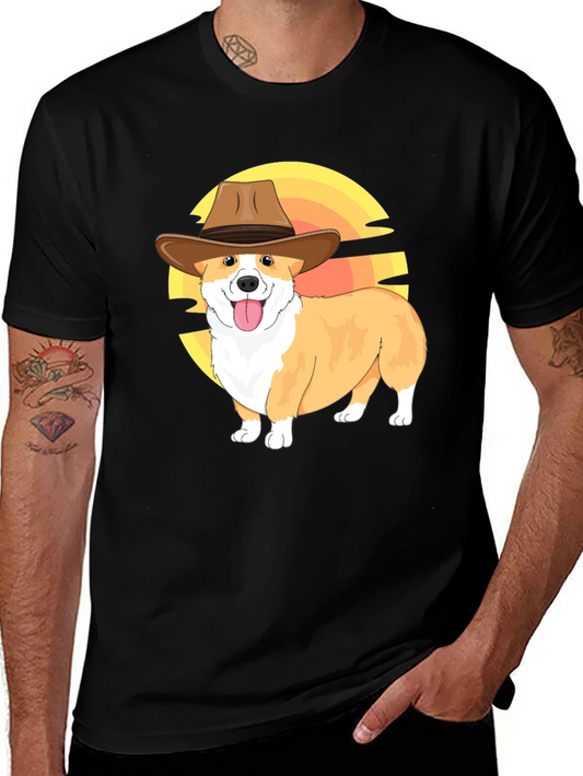 Corgi Cowboy T-Shirt - Cute Dog Graphic Tee